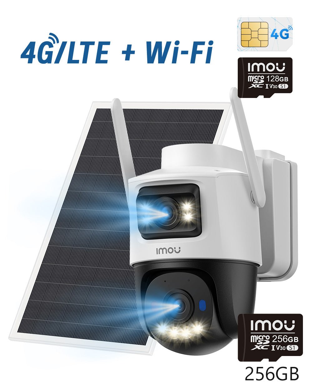 IMOU Store AOV Dual 3K Camera with Solar Panel & Memory Cards