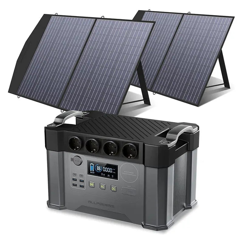 Générateur solaire ALLPOWERS S2000 Pro 2400W avec panneau PV 100W - S2000 Pro + 2x SP027 PV 100W