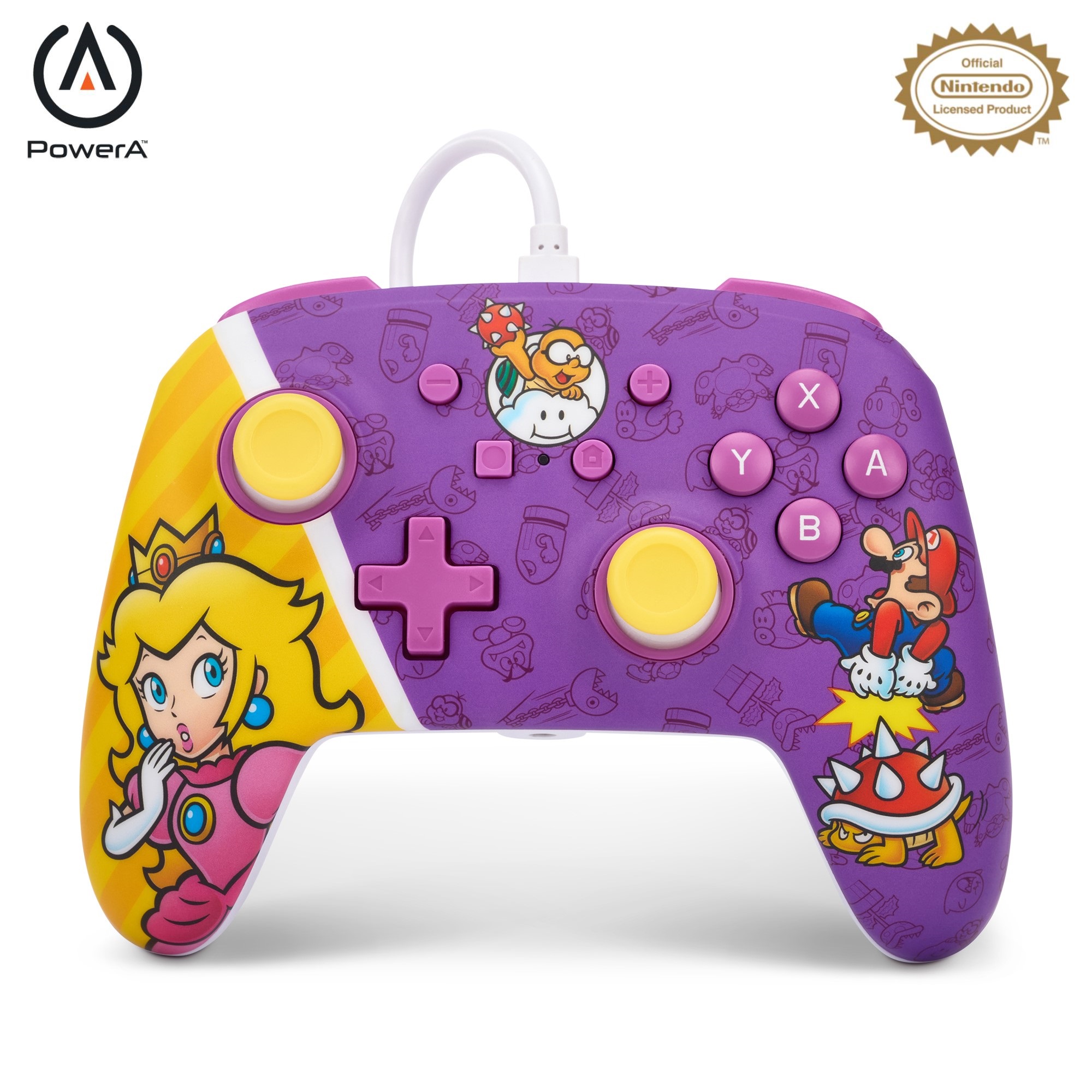 Controlador cableado PowerA para Nintendo Switch - Batalla de Princess Peach