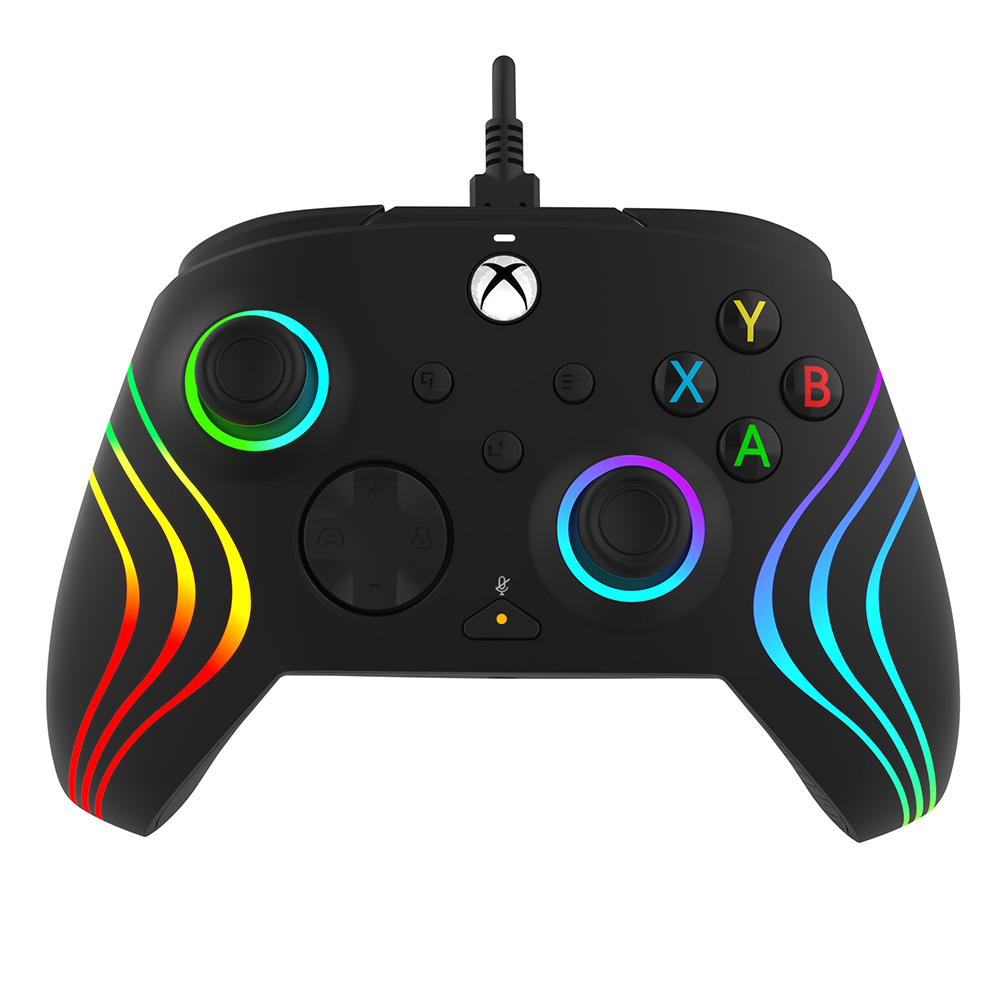 PDP Black Afterglow Wave Wired Controller for Xbox X/S, Xbox One & PC
