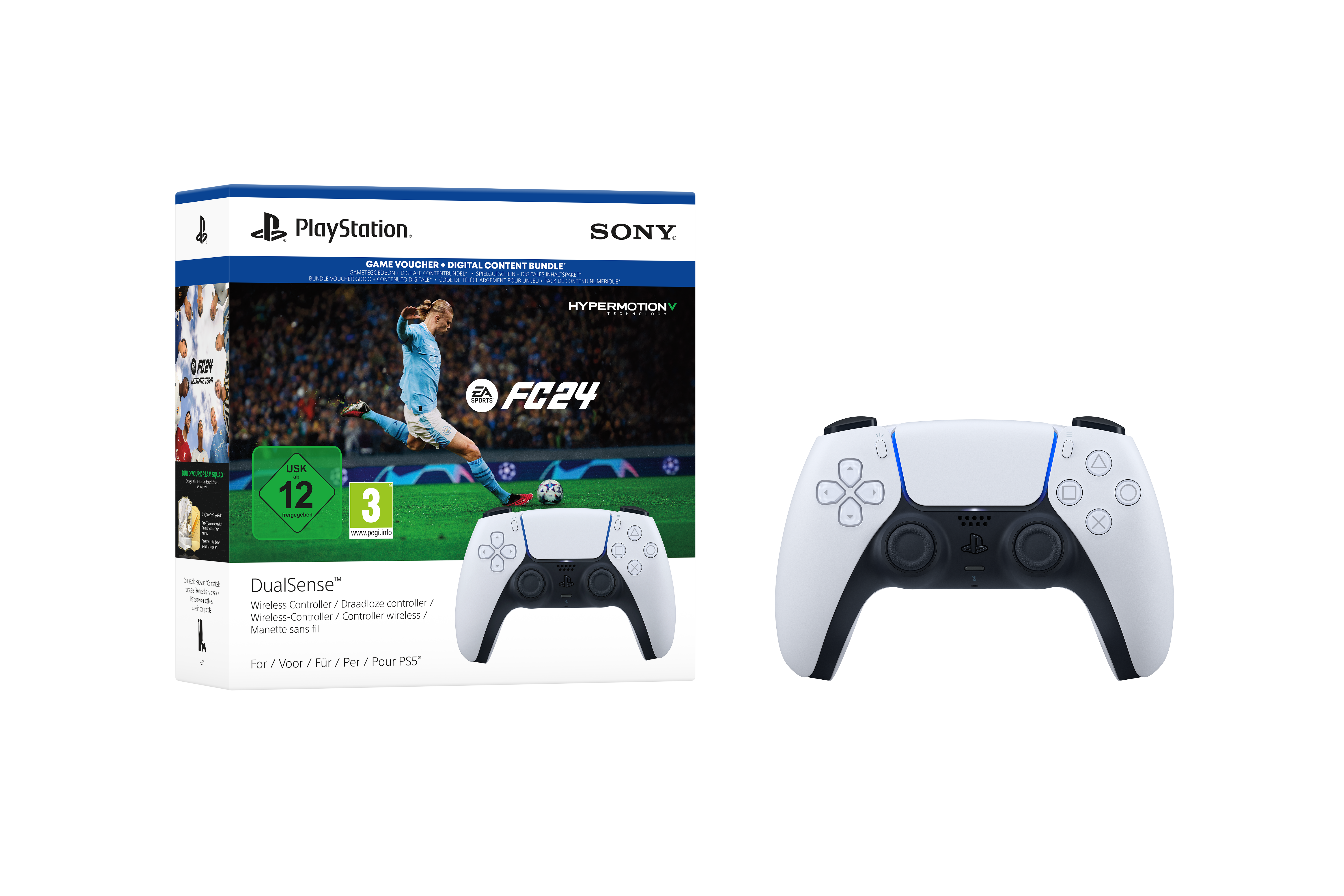Paquete Maneta DualSense PS5 + Juego FC24 PS5