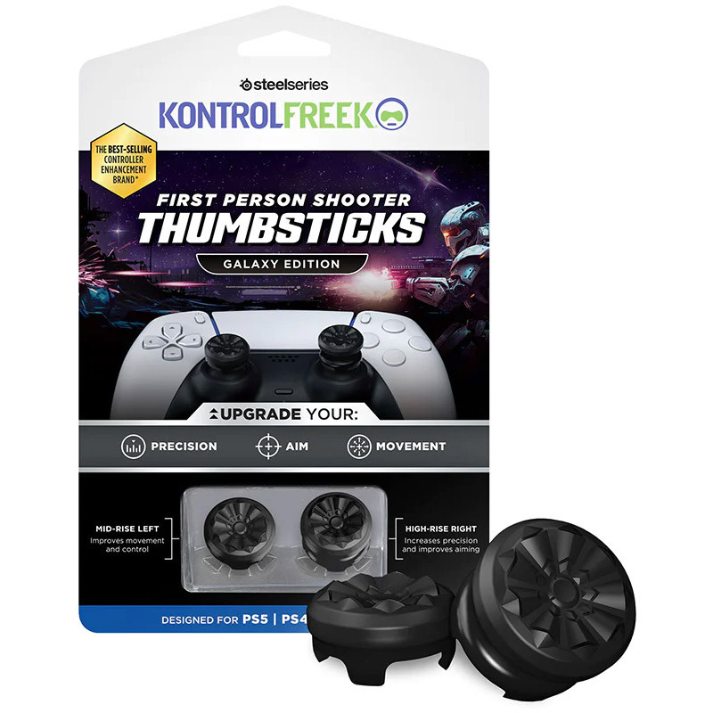 SteelSeries KontrolFreek FPS Galaxy Thumbsticks for PS5 - Black (2-Pack)