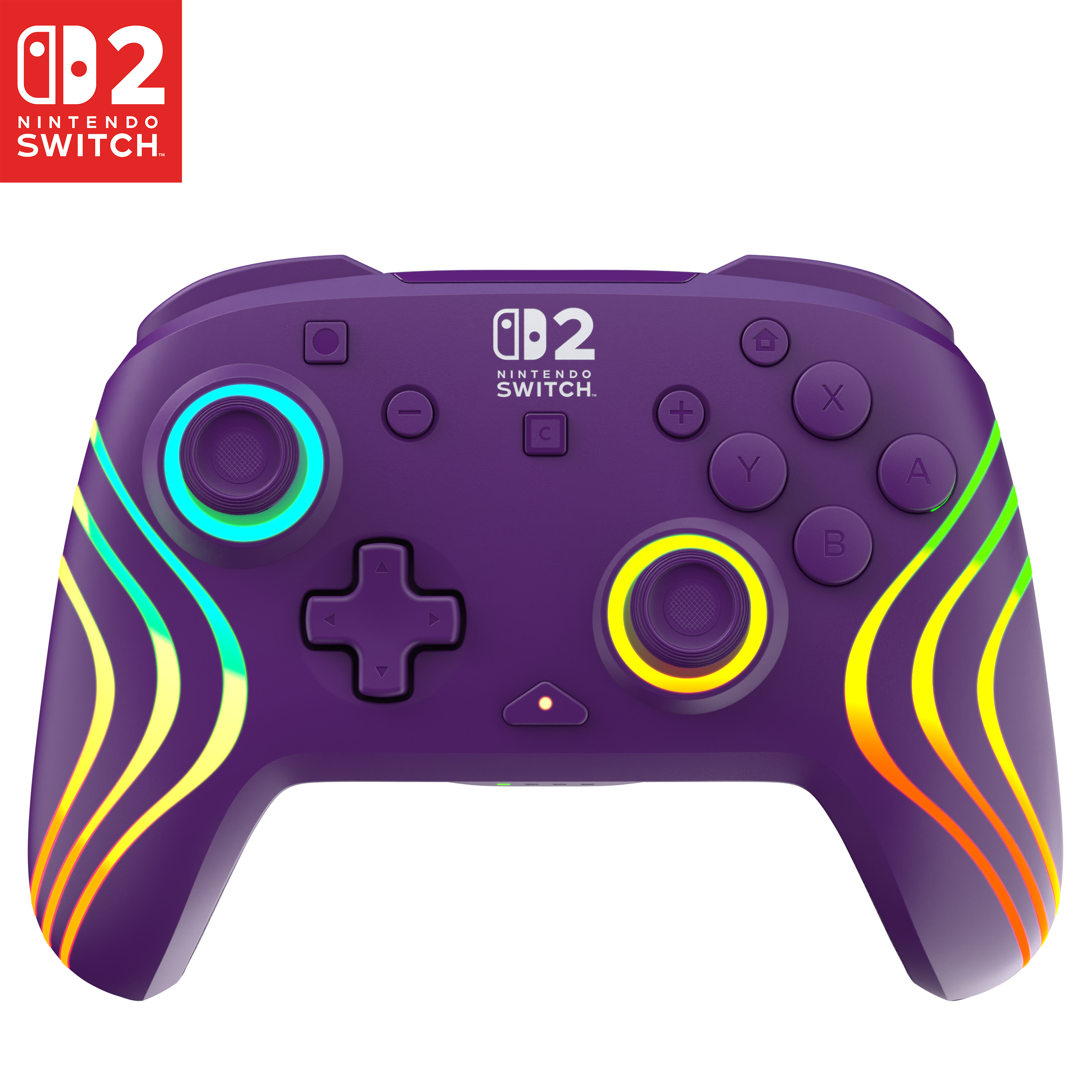 Controlador inalámbrico Turtle Beach Nintendo Switch 2 Afterglow Wave RGB - violeta