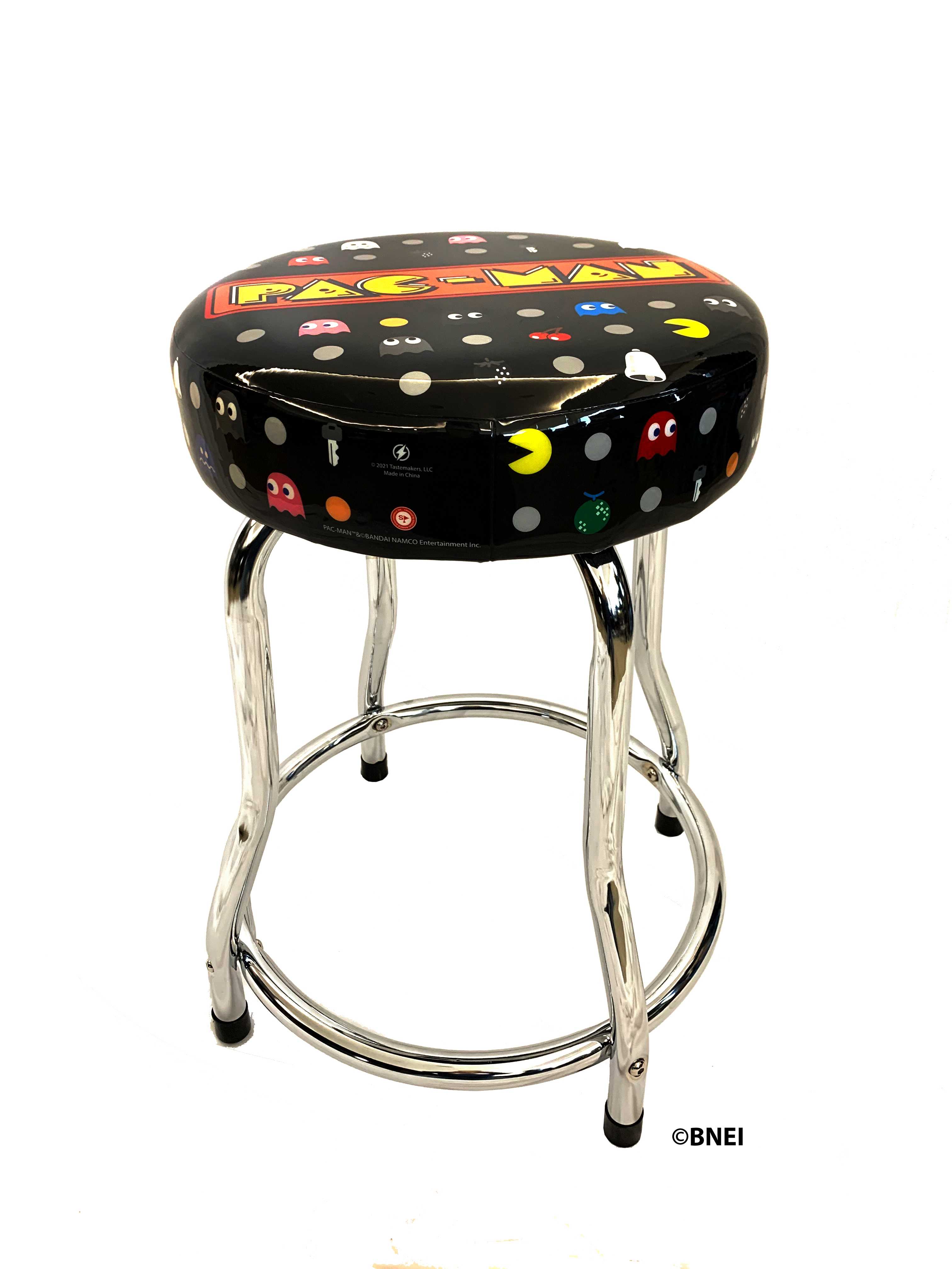 Tabouret de jeu Arcade1Up Pac-Man - Dimensions : 33 x 33 x 75 cm, Couleur : Diverses, Capacité : 135 kg