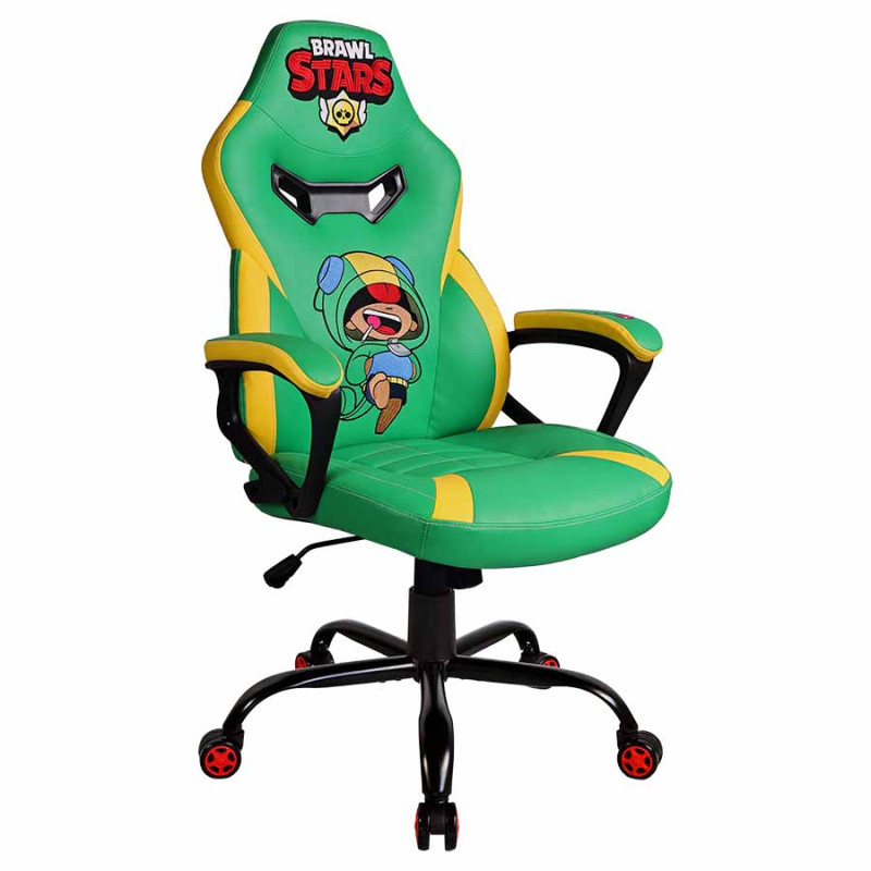 Subsonic Gaming Chair Junior Brawl Stars Green, Similicuir & Embroidery, Ergonomic & Adjustable - Leon