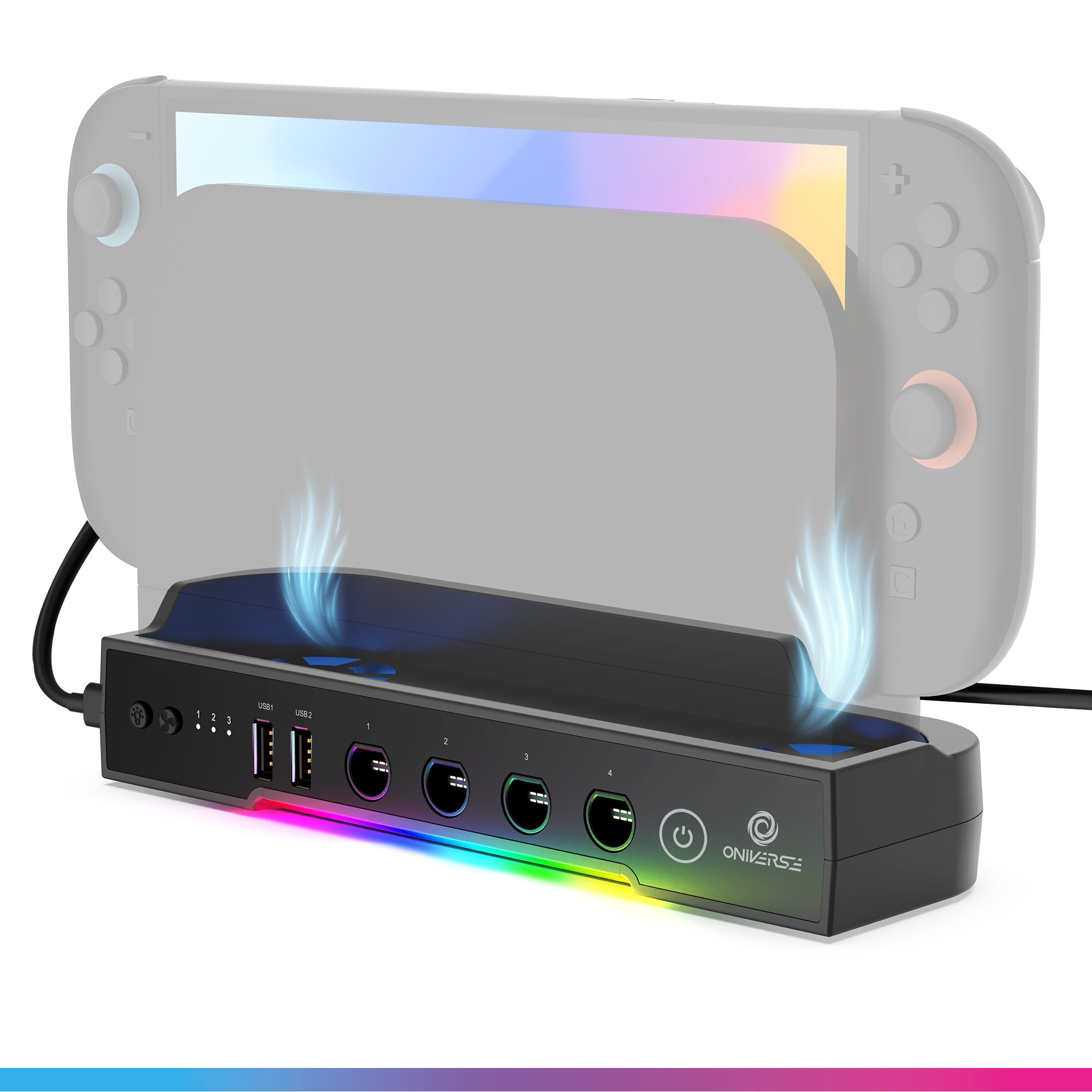 Oniverse Nintendo Switch 2 Hub - Cooling/Charging Station for 2 Controllers USB-A - Hubble