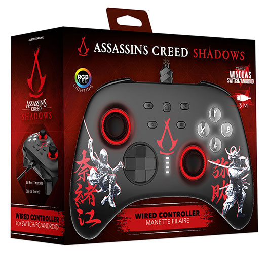 Manette filaire Just For Games - AC Shadows (PC, Switch, Android)