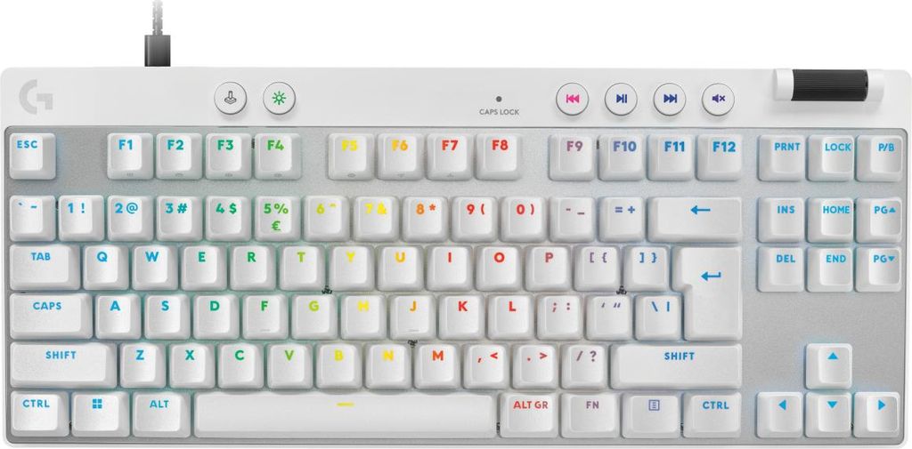 Logitech G Pro X TKL Rapid Keyboard - Plastic - 920-013242 - White - 35.7 x 15 x 3.8 cm
