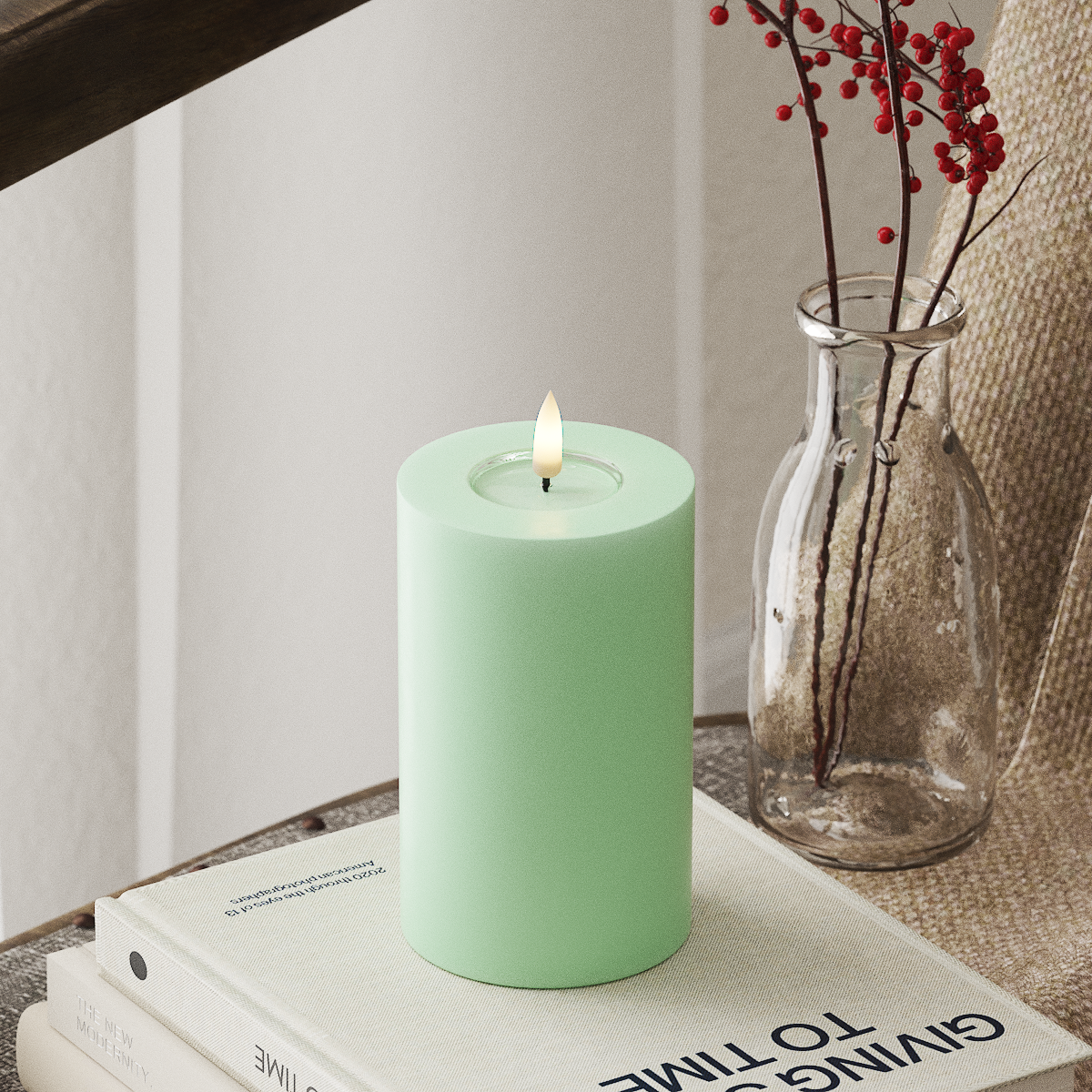 Bougie pilier LED - Menthe