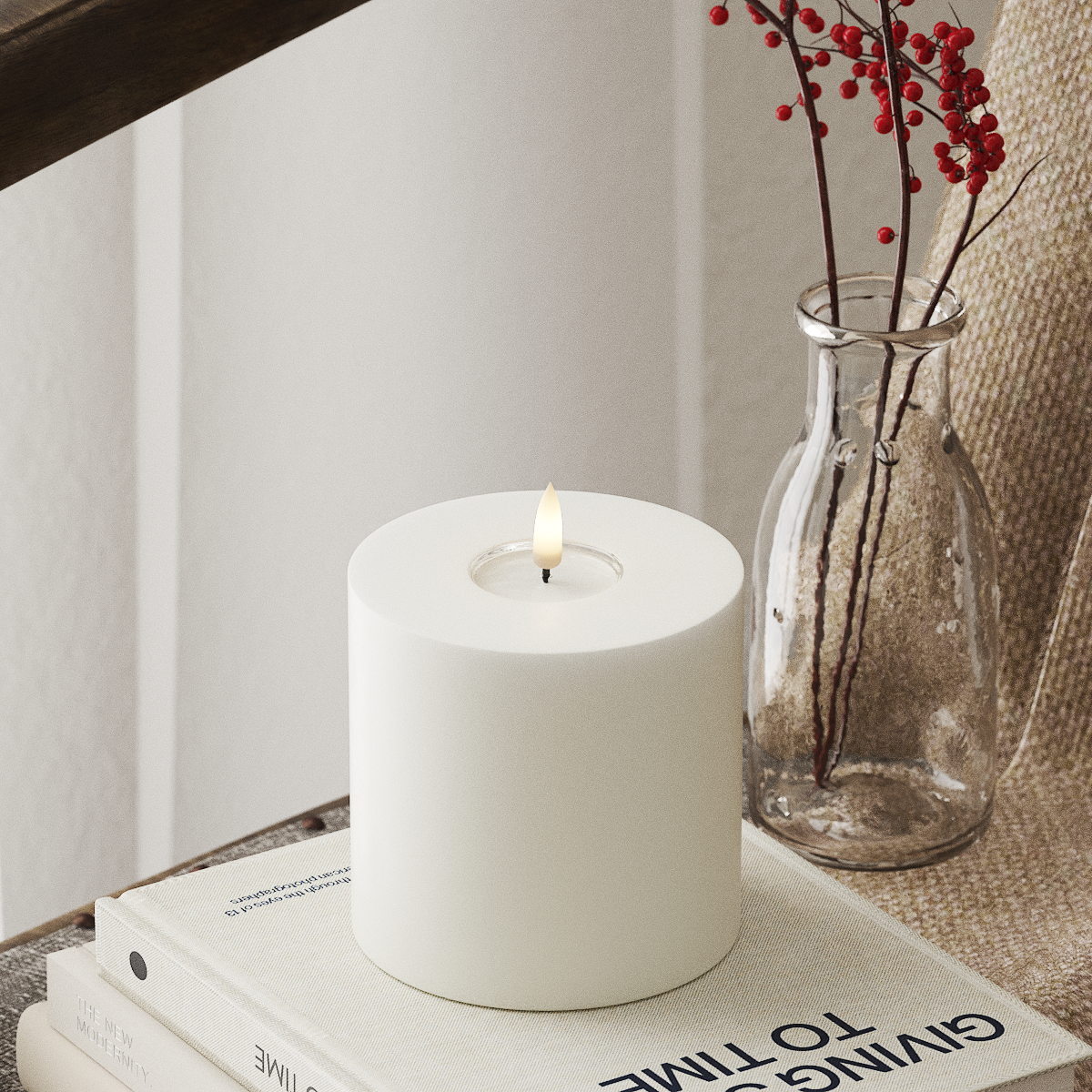 LED Pillar Candle - White