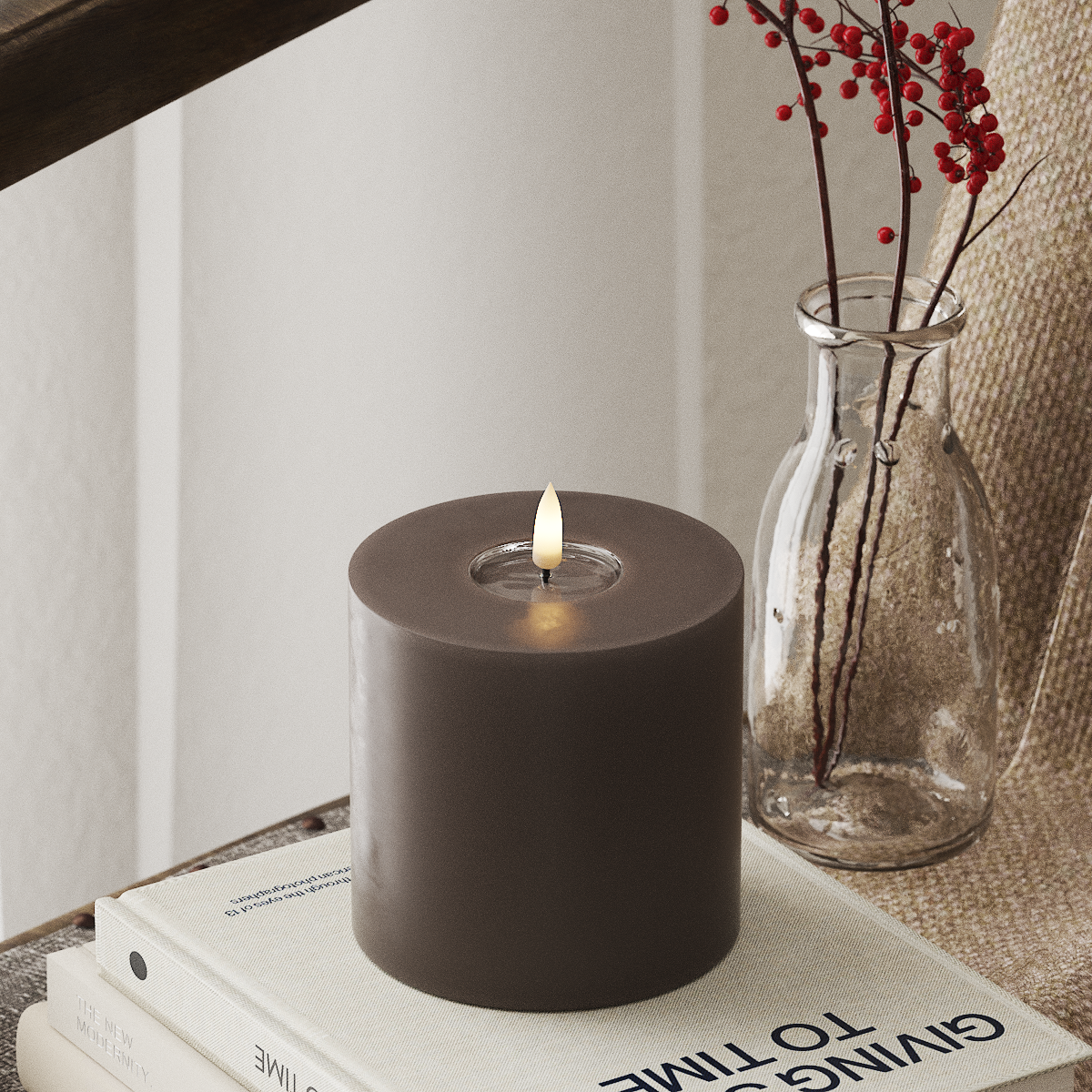 LED Pillar Candle - Moka (10x10 cm)