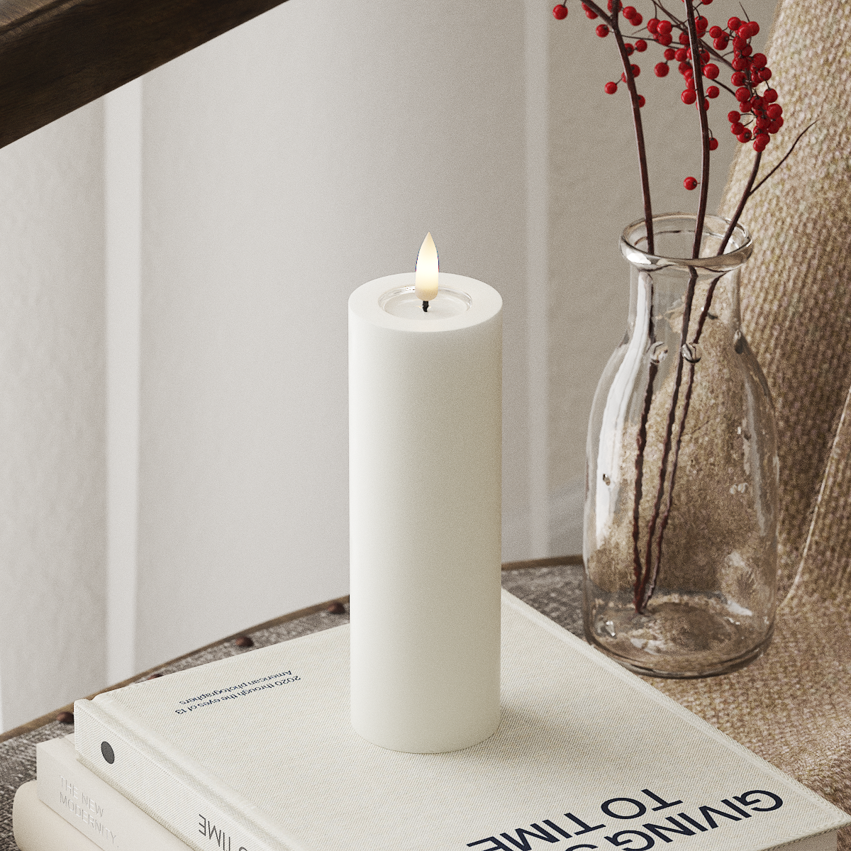 LED Pillar Candle - White