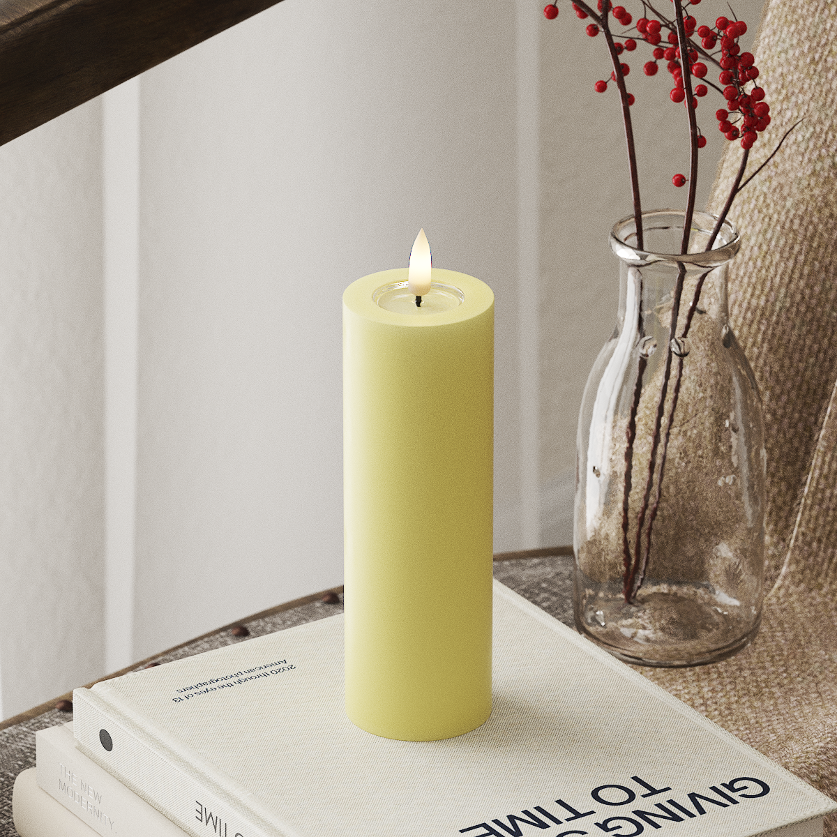 LED Pillar Candle - 5 x 15 cm - Yellow Light