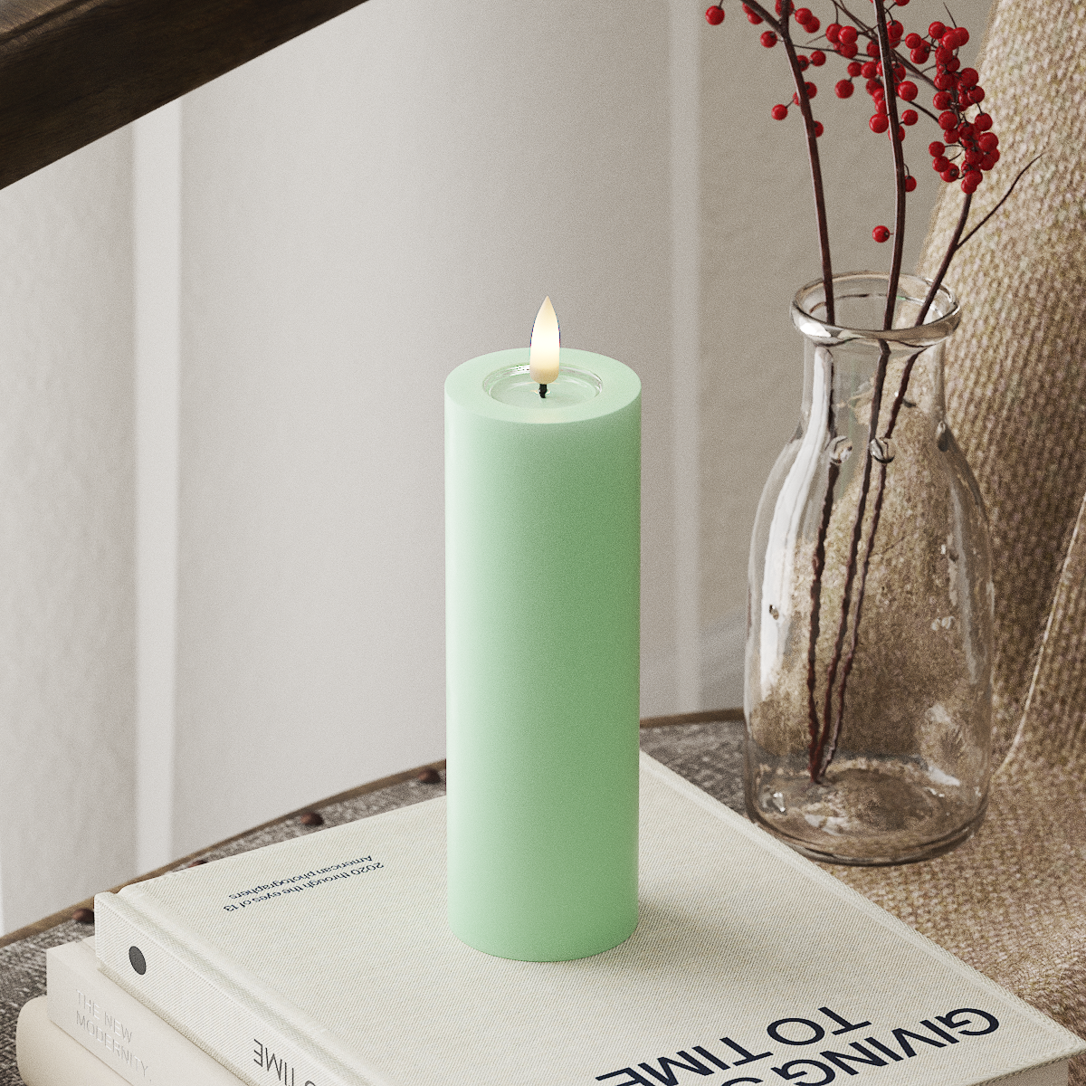 Bougie pilier LED - Menthe