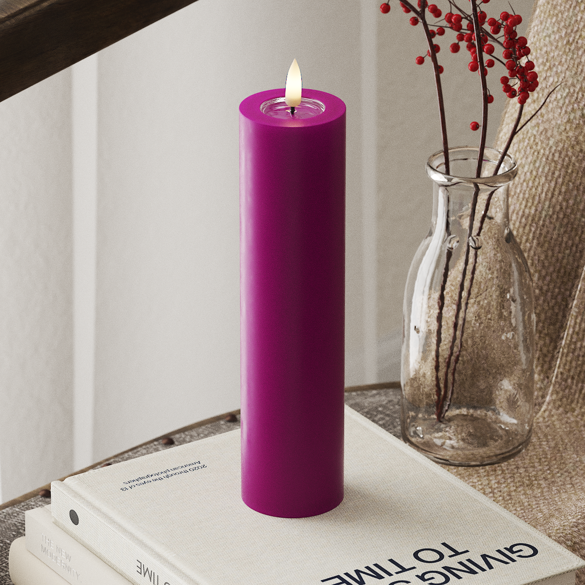 Bougie pilier LED - Violet (Ø 5 x 20 cm)