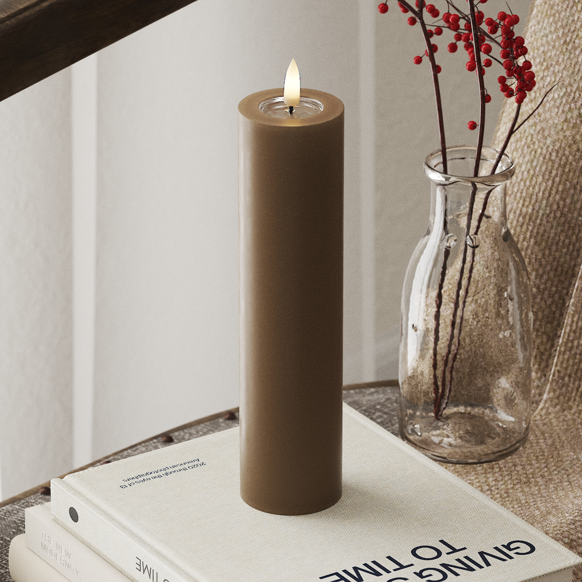 LED Pillar Candle - Caramel