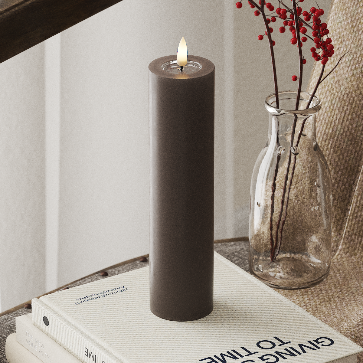 LED Pillar Candle - Moka (5x20 cm)