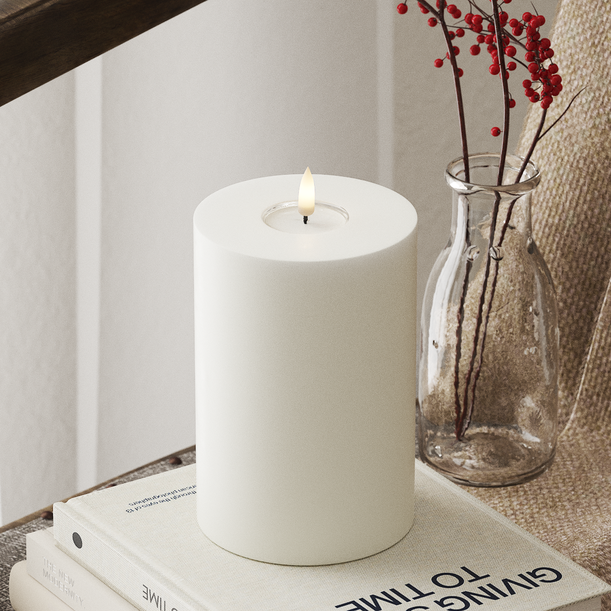 LED Pillar Candle - 10x15cm White