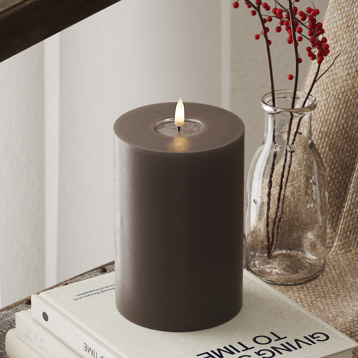 LED Pillar Candle - Moka (Ø 10 x 15 cm)