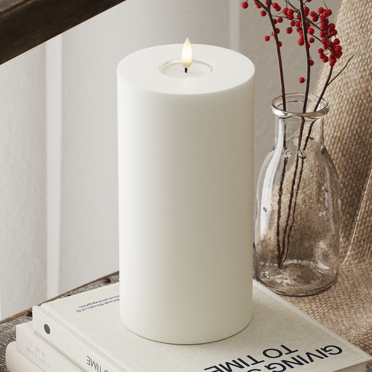 LED Pillar Candle - White