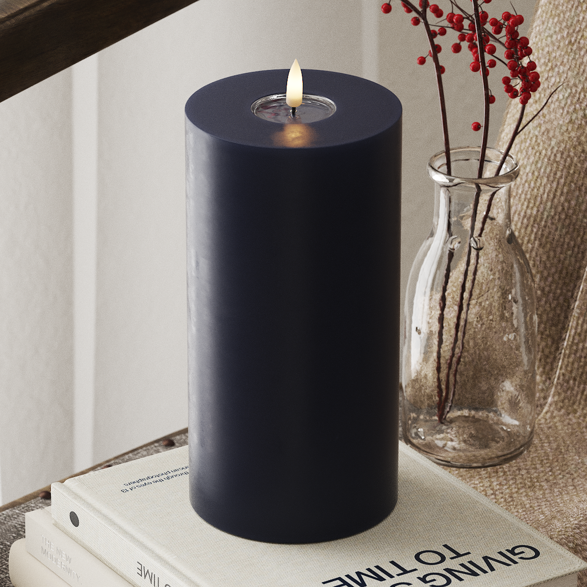 Bougie pilier LED - Bleu royal (10 x 20 cm)