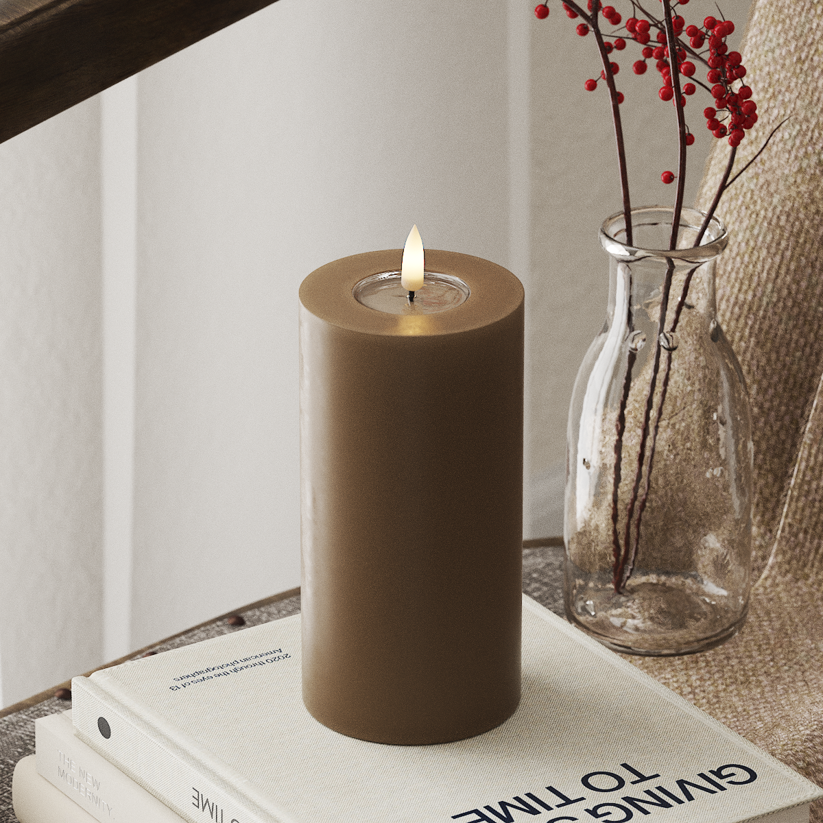 LED Pillar Candle - Caramel