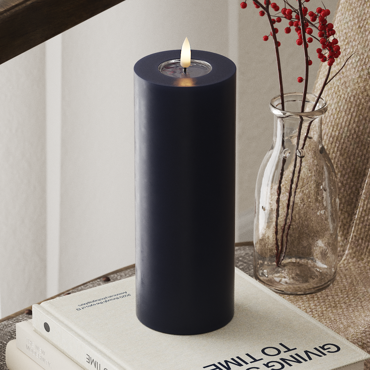 Deluxe Homeart LED Pillar Candle - Blue King