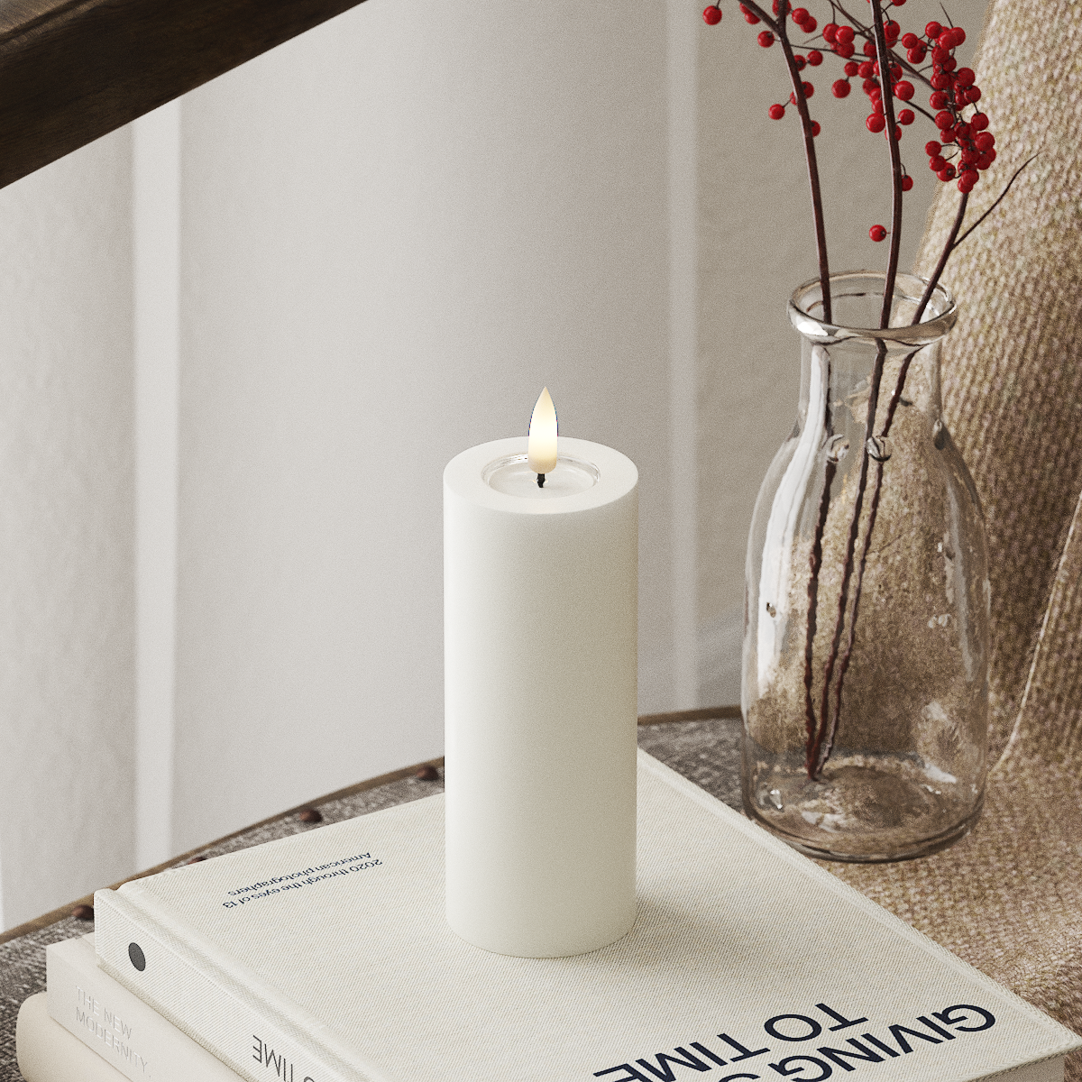 LED Pillar Candle - White