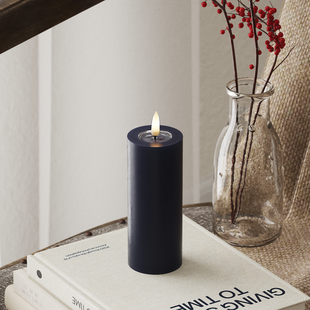 LED Pillar Candle - King Blue - 5 x 12.5 cm