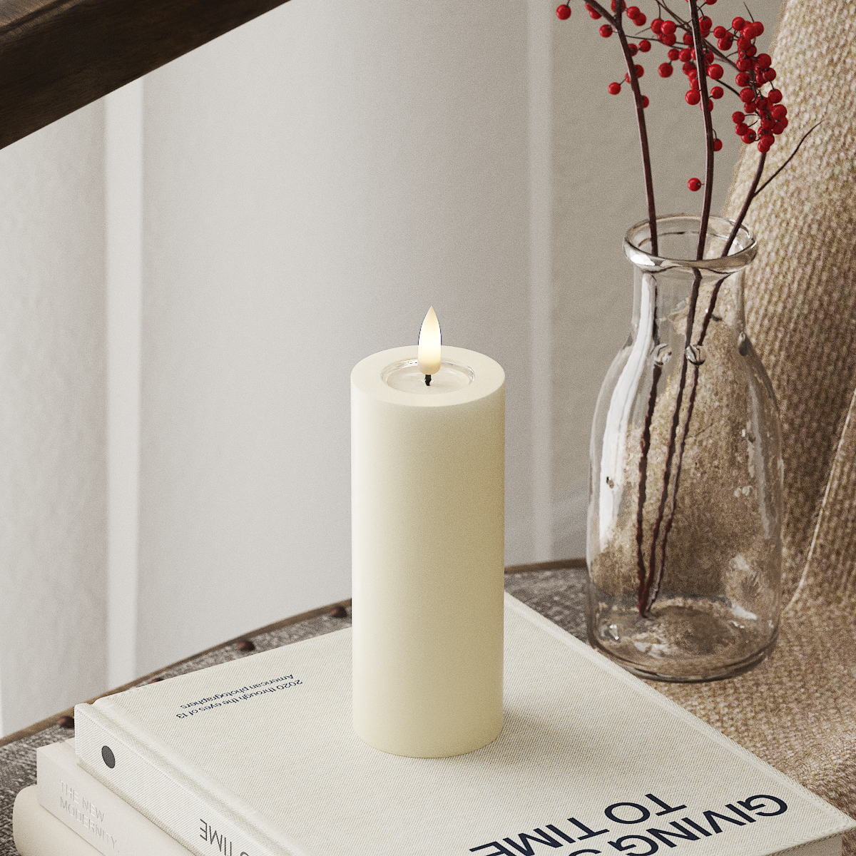 LED Pillar Candle - Cream