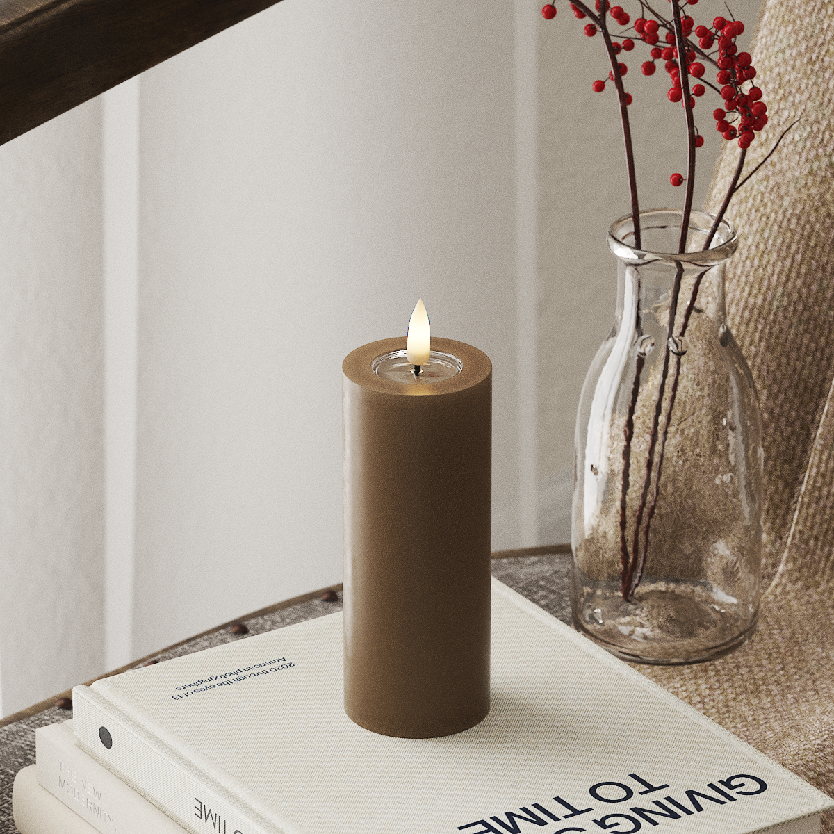 LED Pillar Candle - Caramel