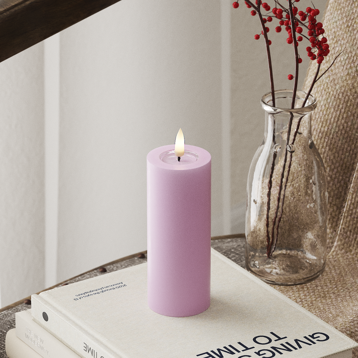 Deluxe Homeart LED Pillar Candle - 5 x 12.5 cm Lavender
