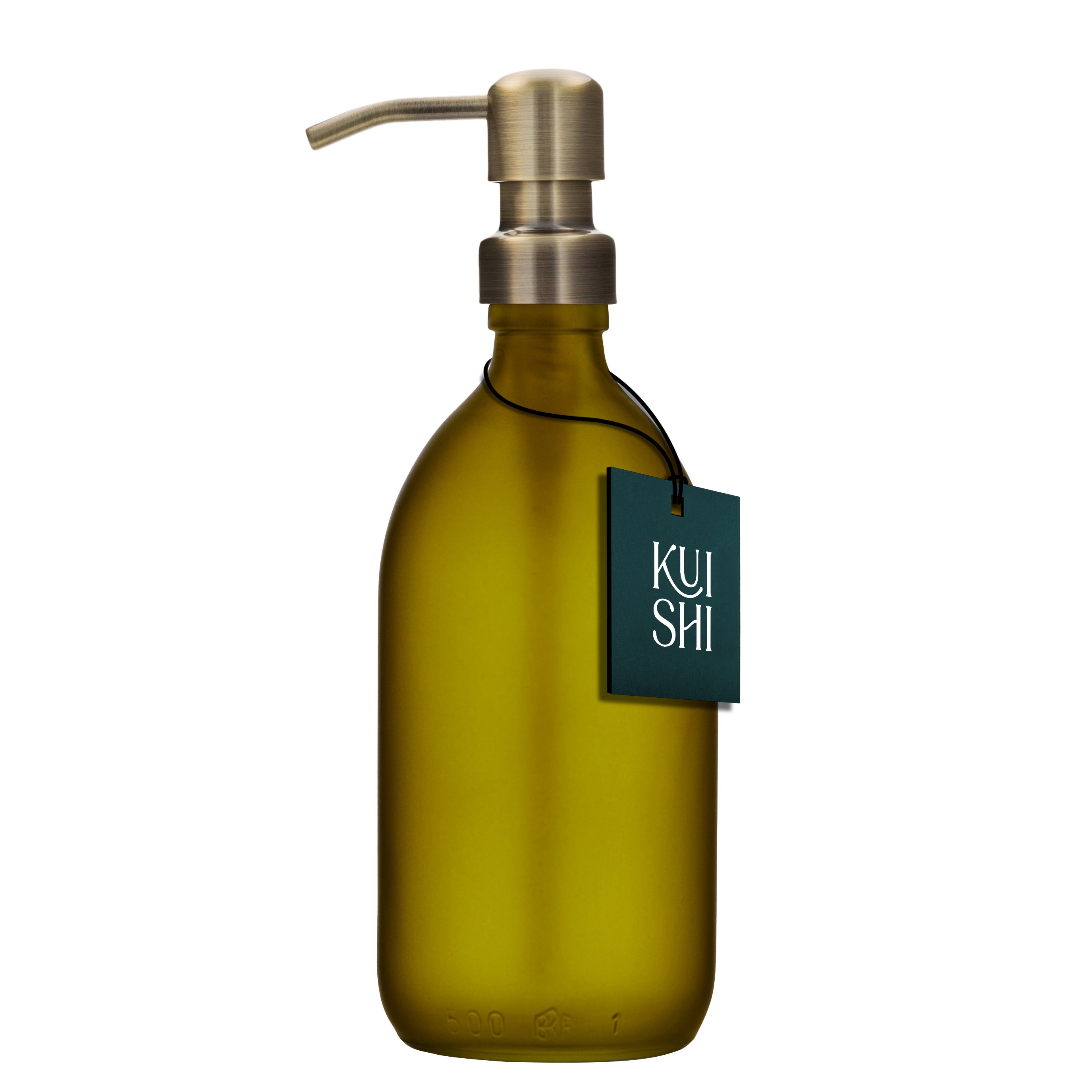 Distributeur de savon vert Kuishi avec pompe en acier inoxydable