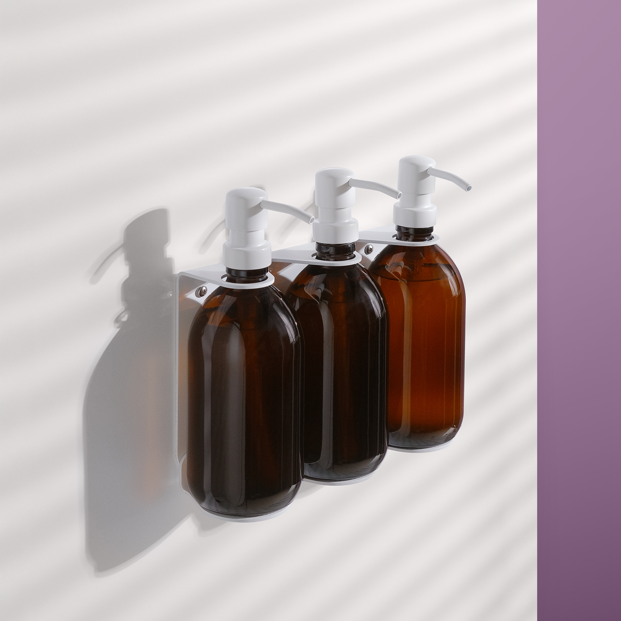 Distributeur de savon mural Kuishi triple - Blanc