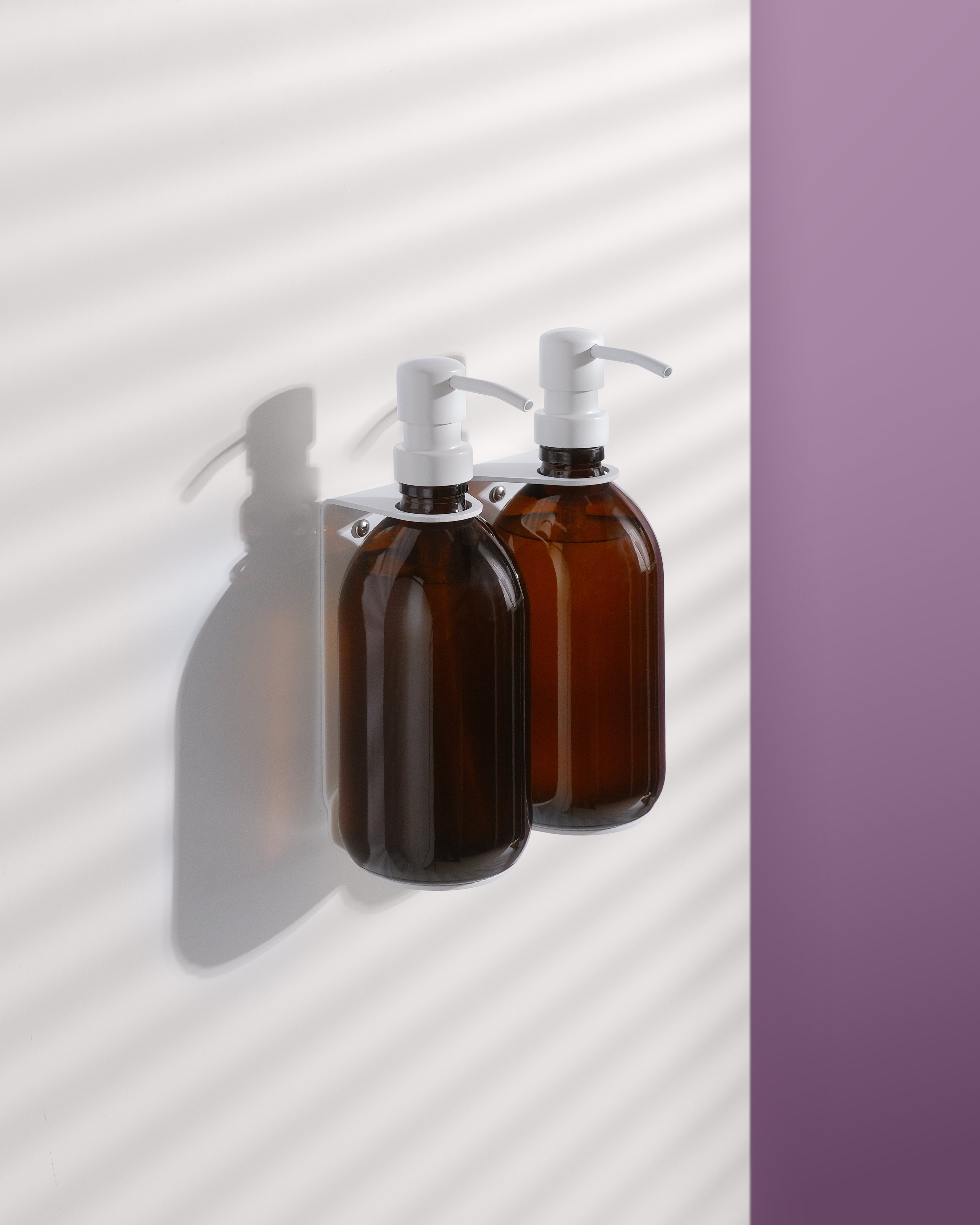 Distributeur de savon mural Kuishi - Double, Blanc