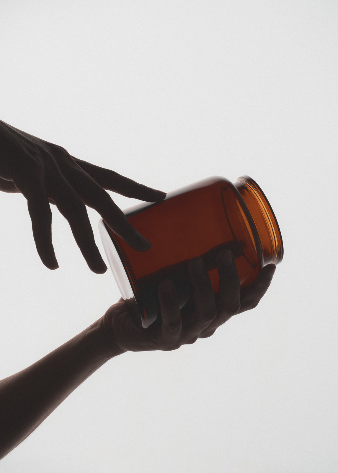 Kuishi Bathroom Storage Jars - Amber Glass with Wide Opening (Size/Color/Capacity)