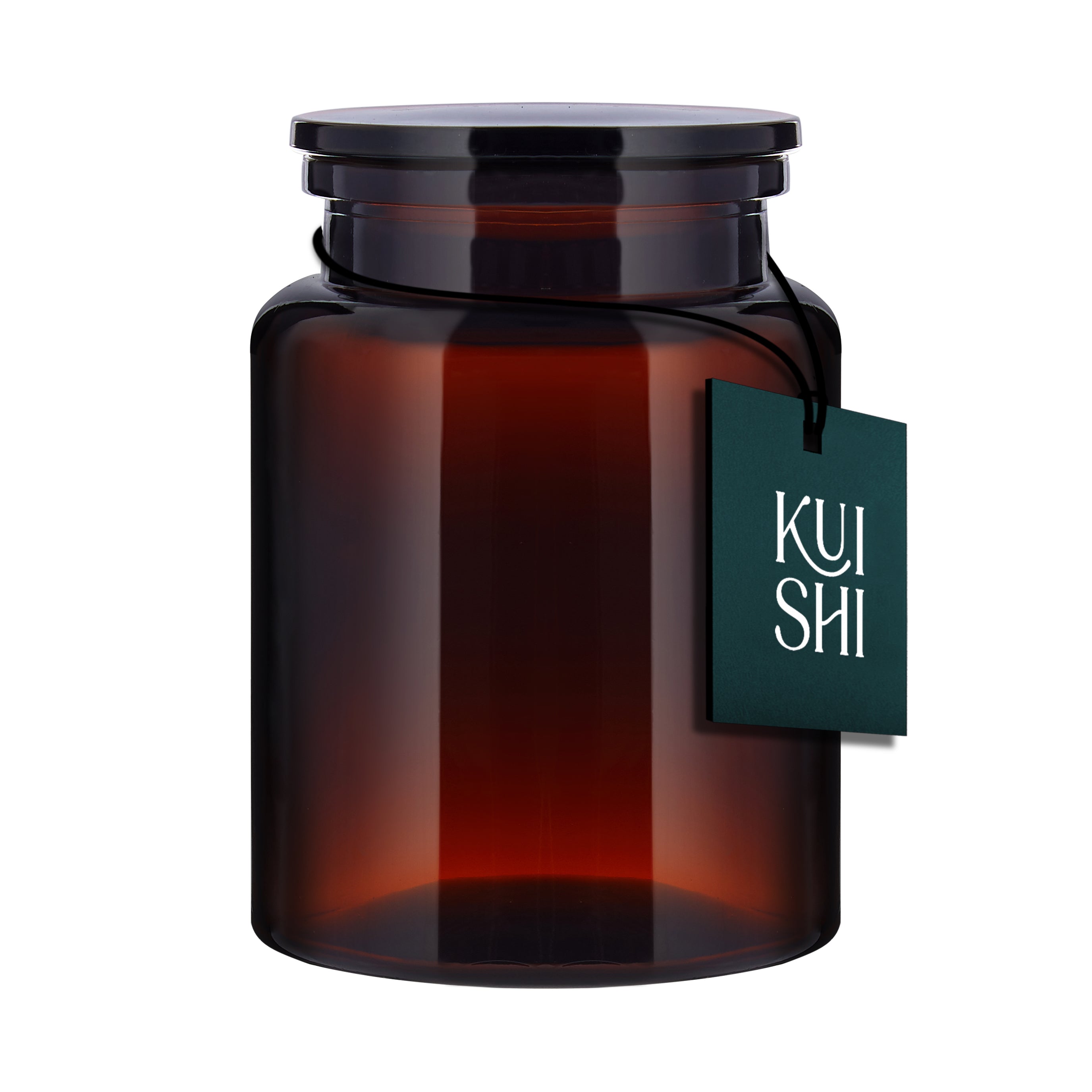 Kuishi Bathroom Storage Jars - Amber Glass with Wide Opening (Size/Color/Capacity)