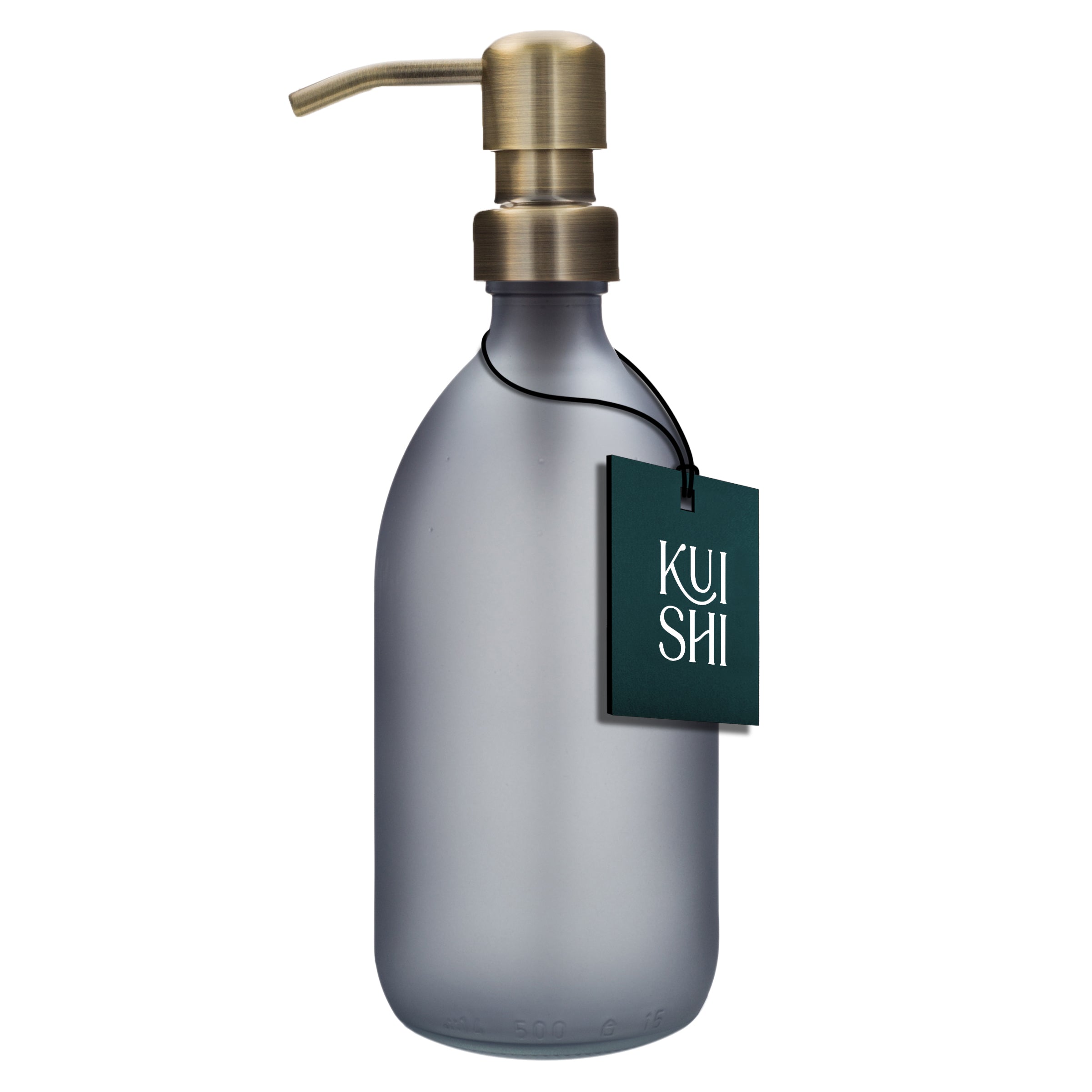 Dispensador de jabón Kuishi de acero inoxidable (gris, 128 onzas líquidas)