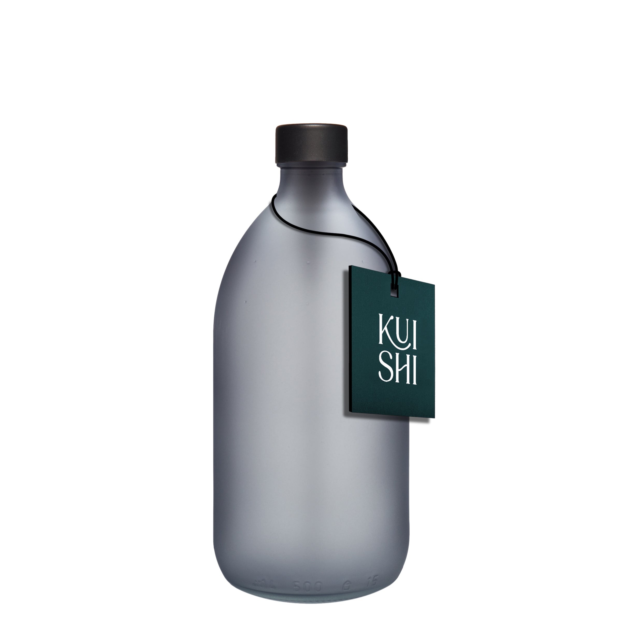Bouteille grise givrée et bouchon en métal Kuishi