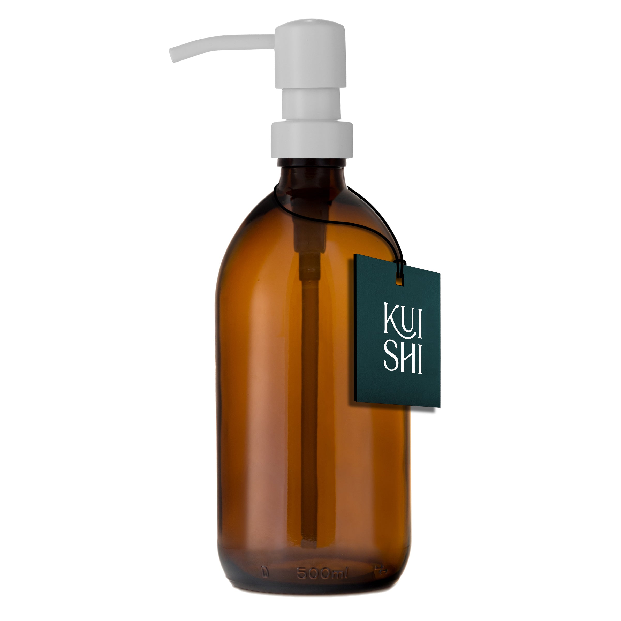 Distributeur en verre ambré Kuishi avec pompe en acier inoxydable