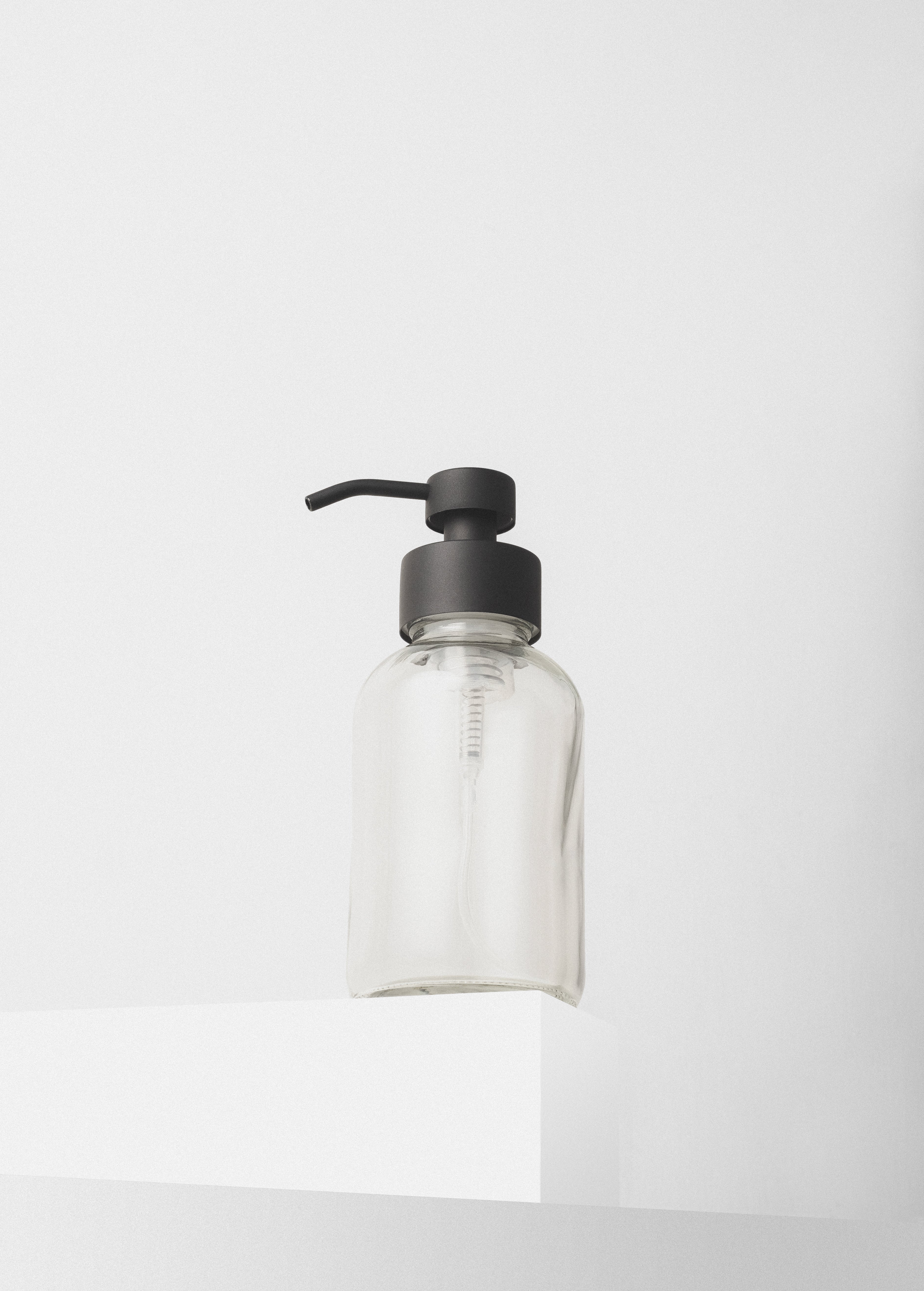 Distributeur de mousse en verre transparent Kuishi (500 ml, pompe en acier inoxydable)
