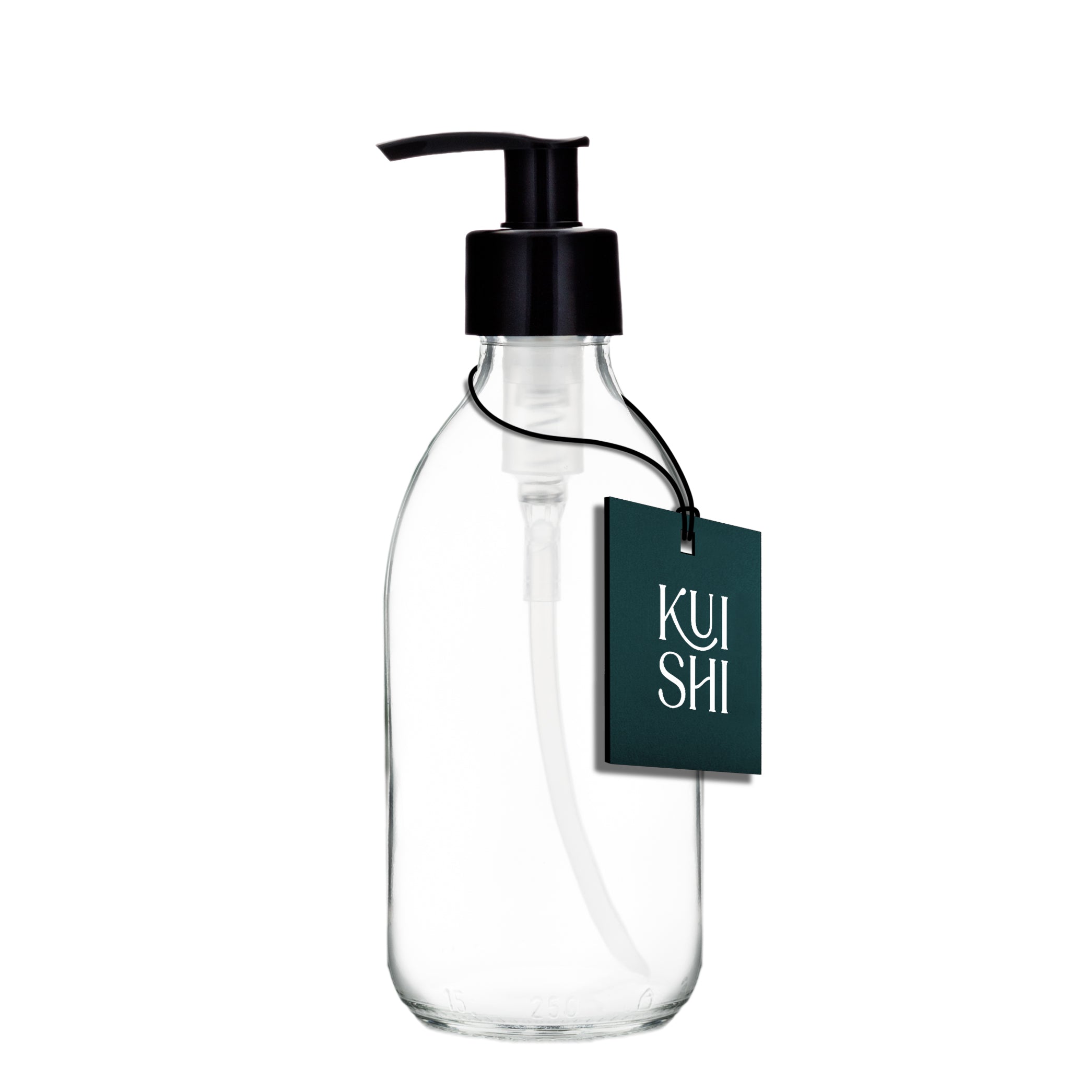 Bouteille à pompe en verre transparent Kuishi (Capacité : 240ml, Couleur : Transparent)