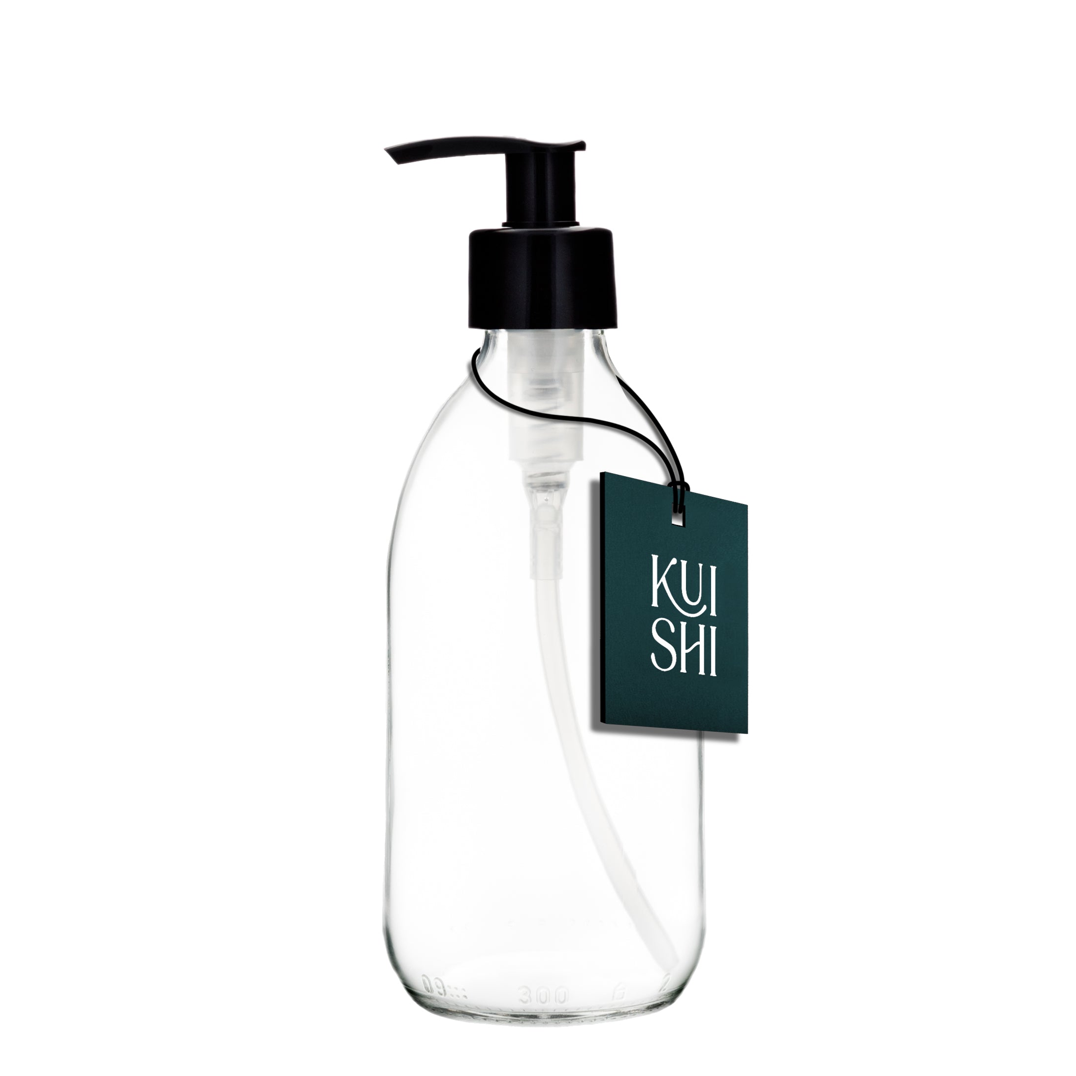 Bouteille à pompe en verre transparent Kuishi (Capacité : 240ml, Couleur : Transparent)