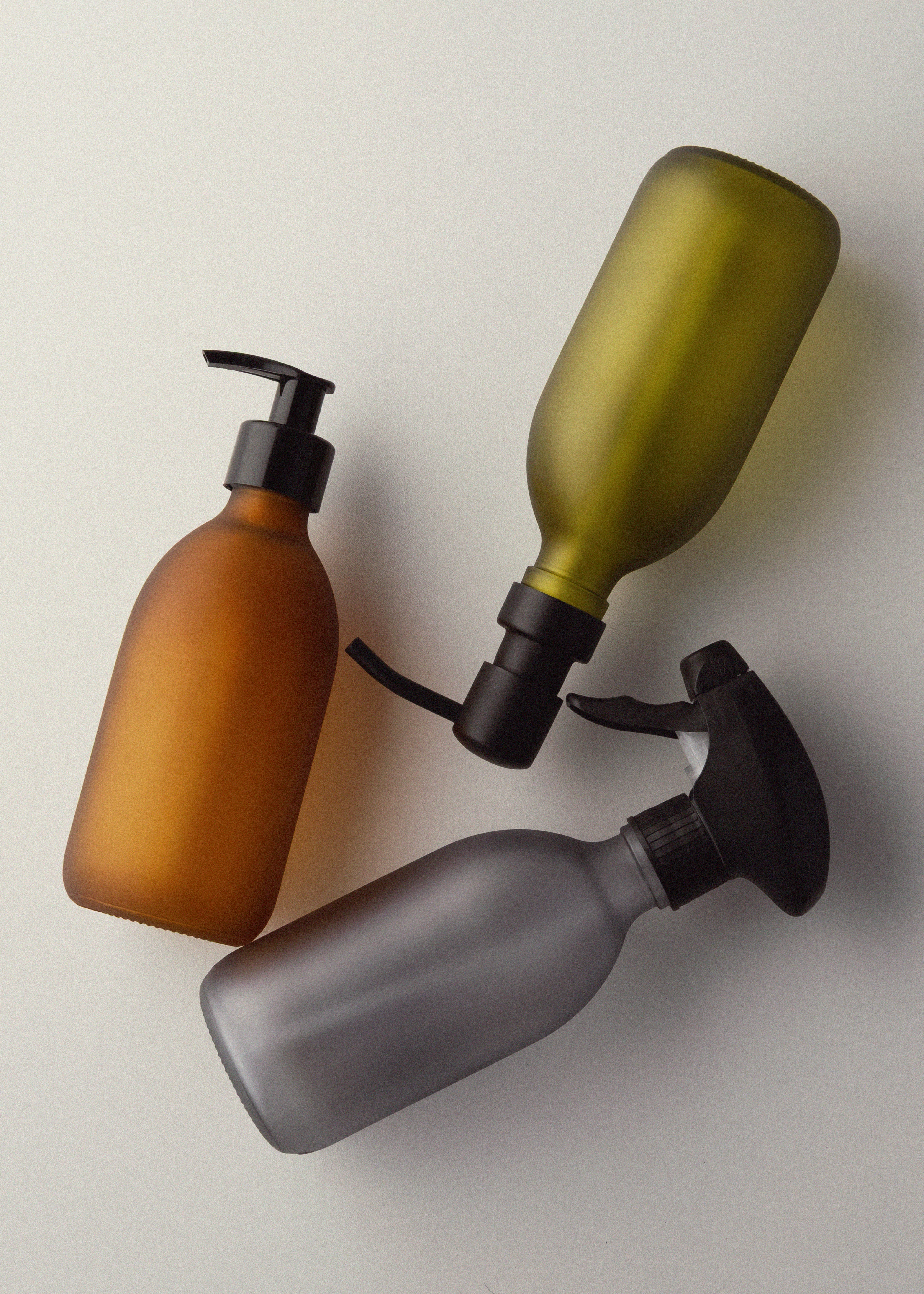 Kuishi Glass Soap Dispenser with Frosted Amber Pump