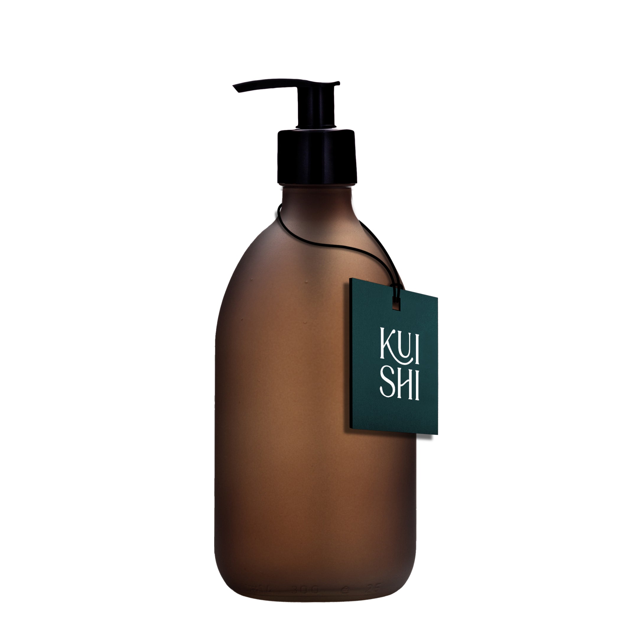 Kuishi Glass Soap Dispenser with Frosted Amber Pump