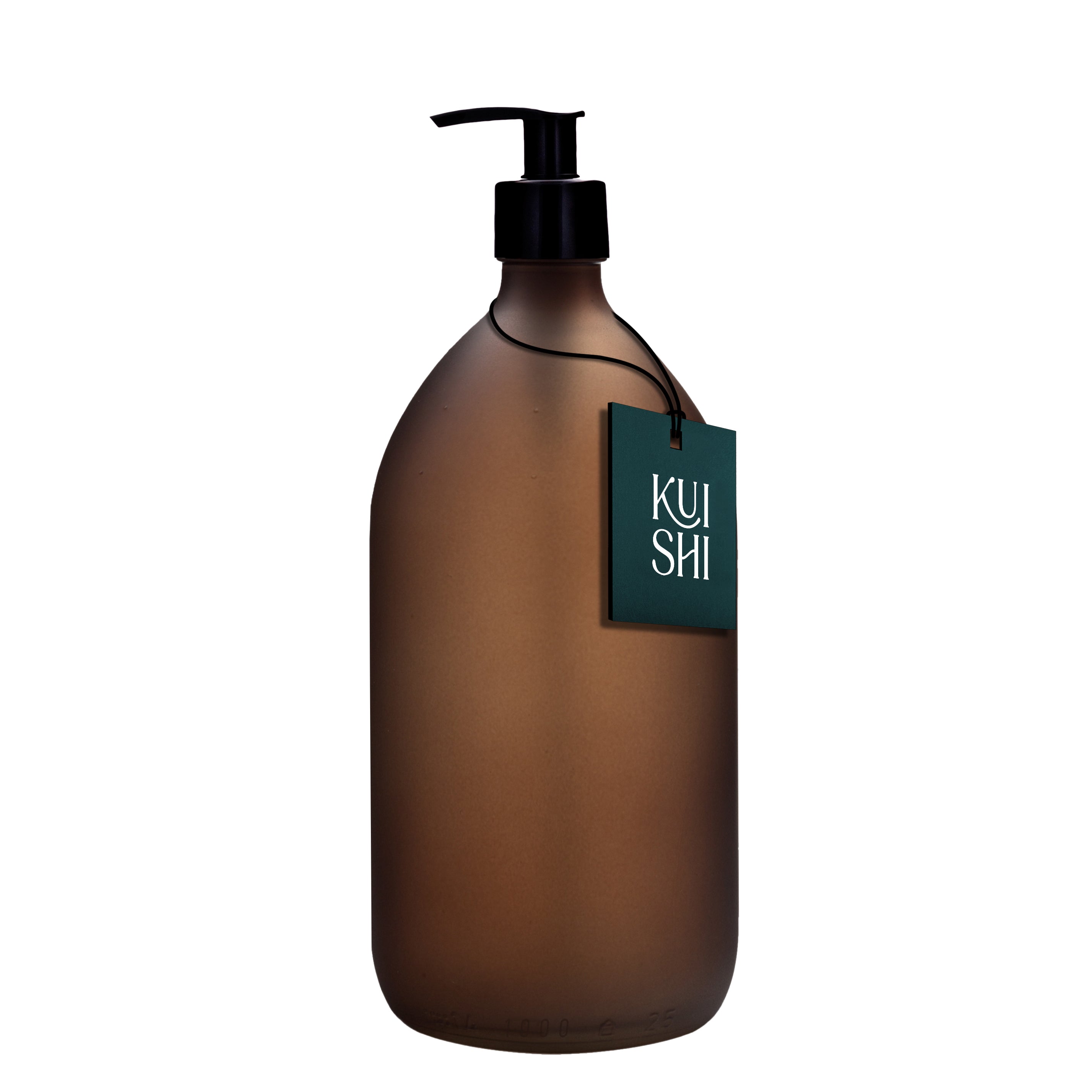 Kuishi Glass Soap Dispenser with Frosted Amber Pump