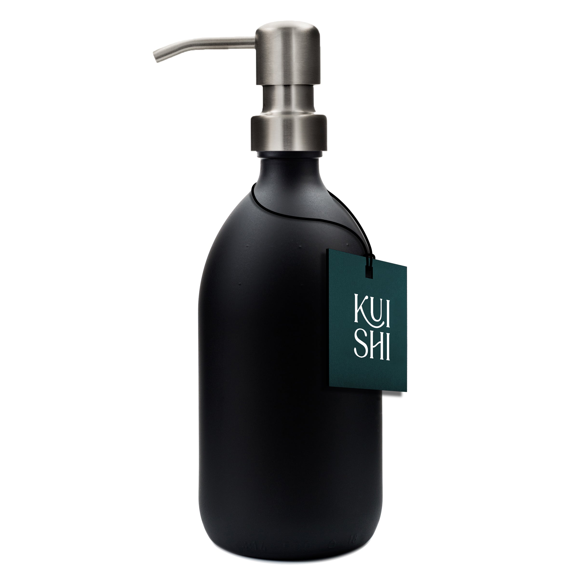 Kuishi Black Soap Dispenser with Stainless Steel Pump