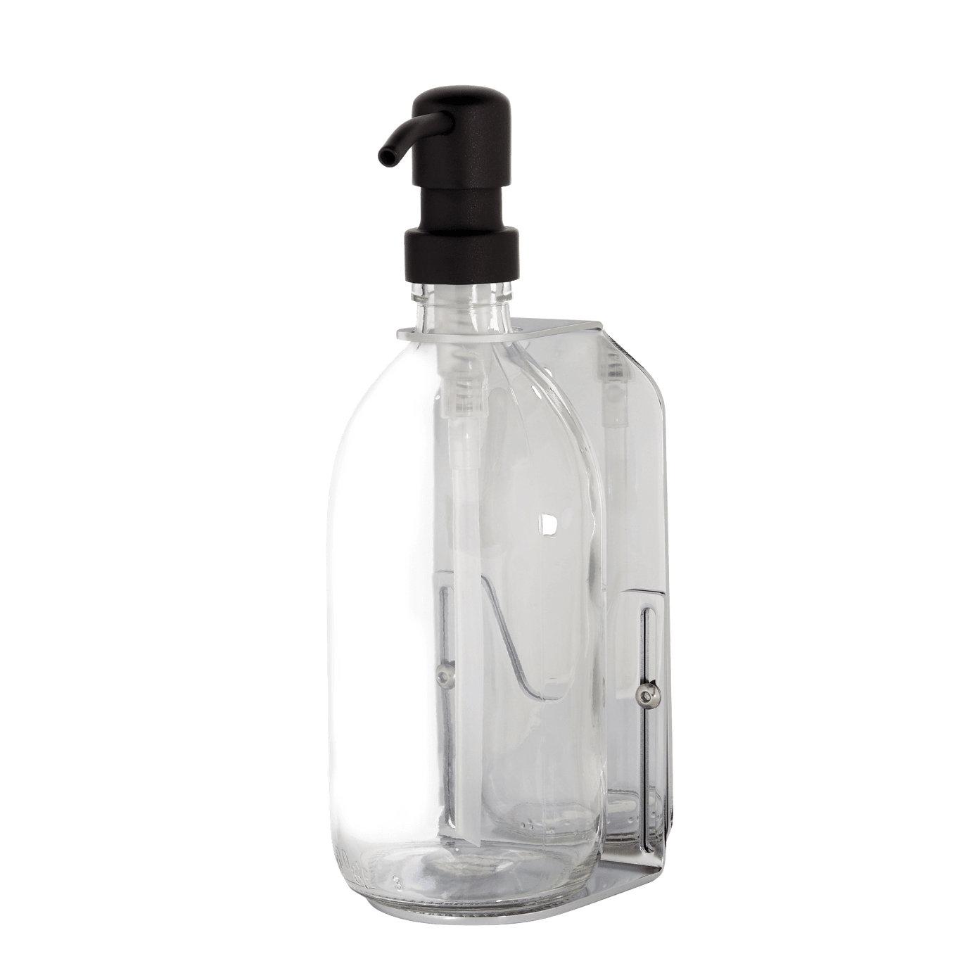 Distributeur de savon mural Kuishi chromé (Taille : 12 x 10 cm, Couleur : Chromé, Capacité : 100-500 ml)