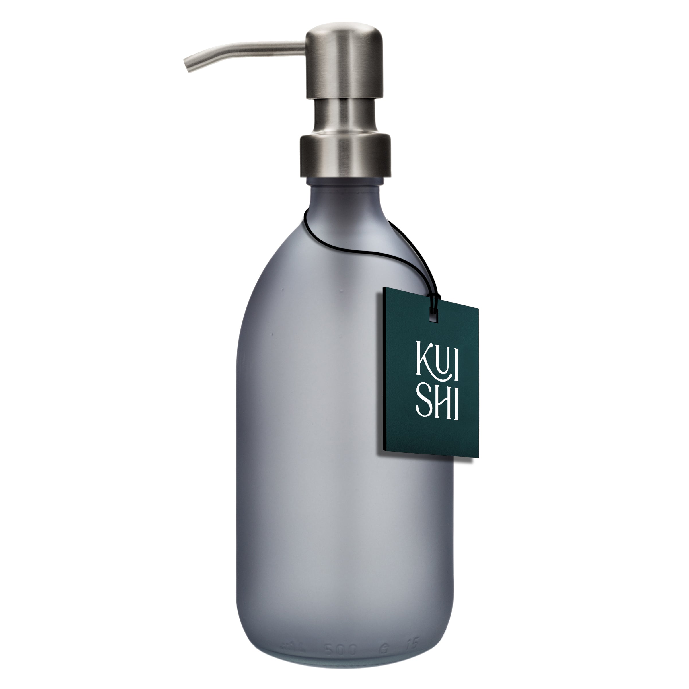 Distributeur de savon gris Kuishi avec pompe en acier inoxydable