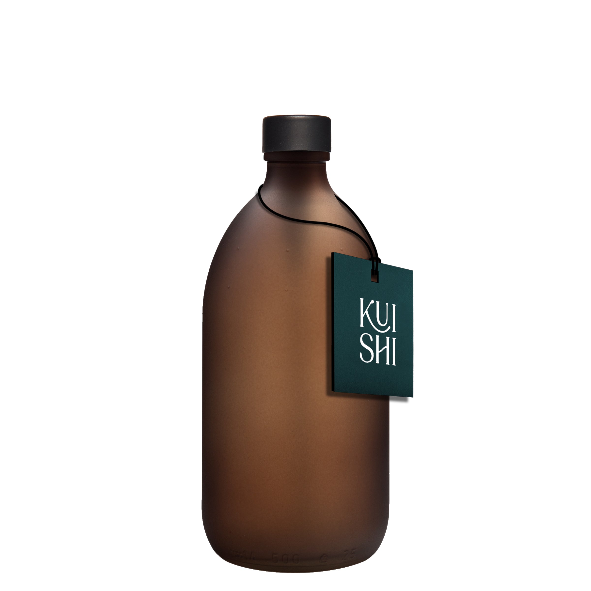 Bouteille en verre ambré Kuishi avec bouchon métallique